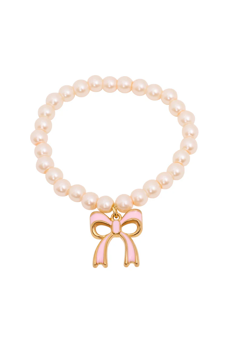 Sie ist Coquette Rosa-Band-Pearl-Armband