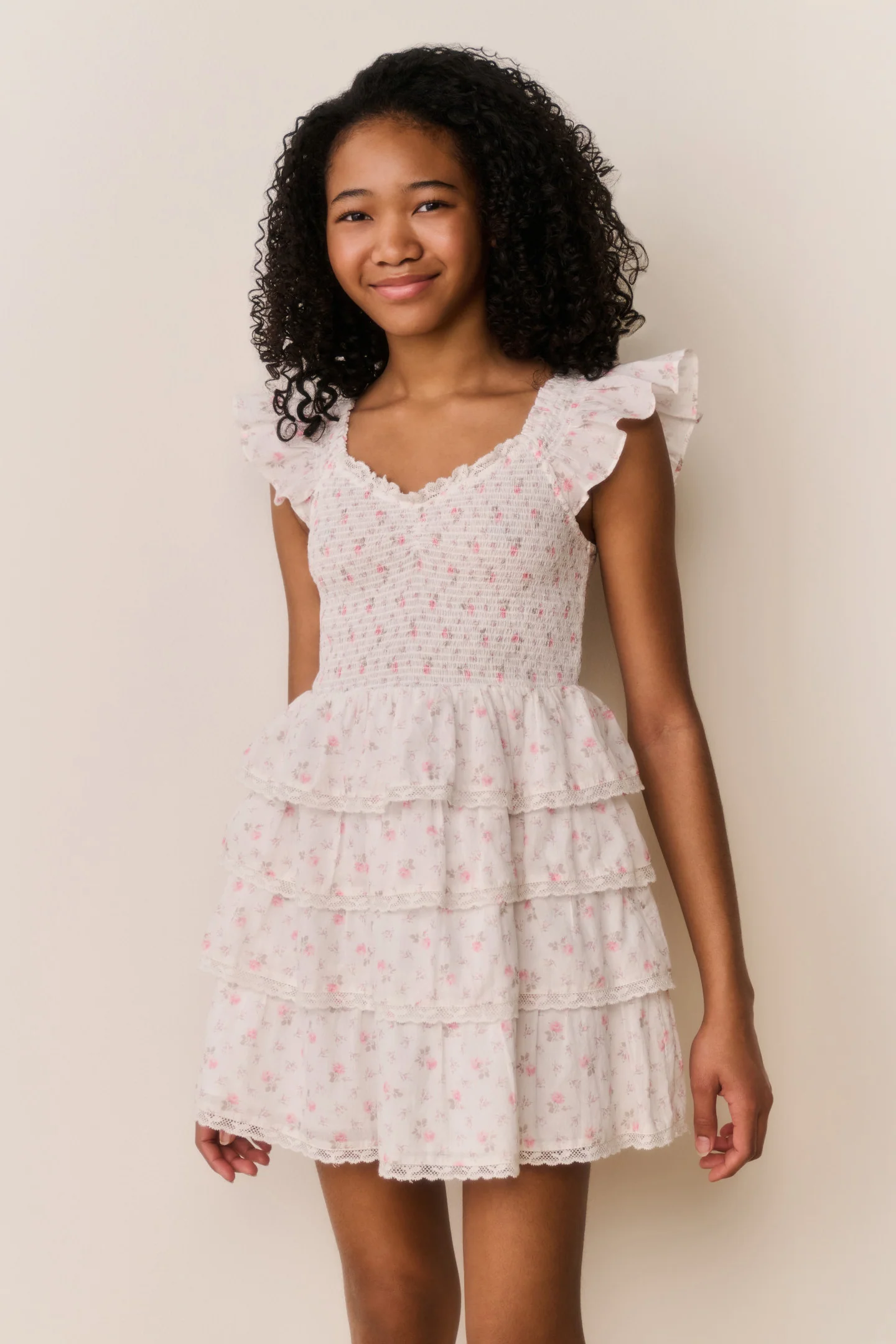 Tween Linoette Blume Baumwollkleid