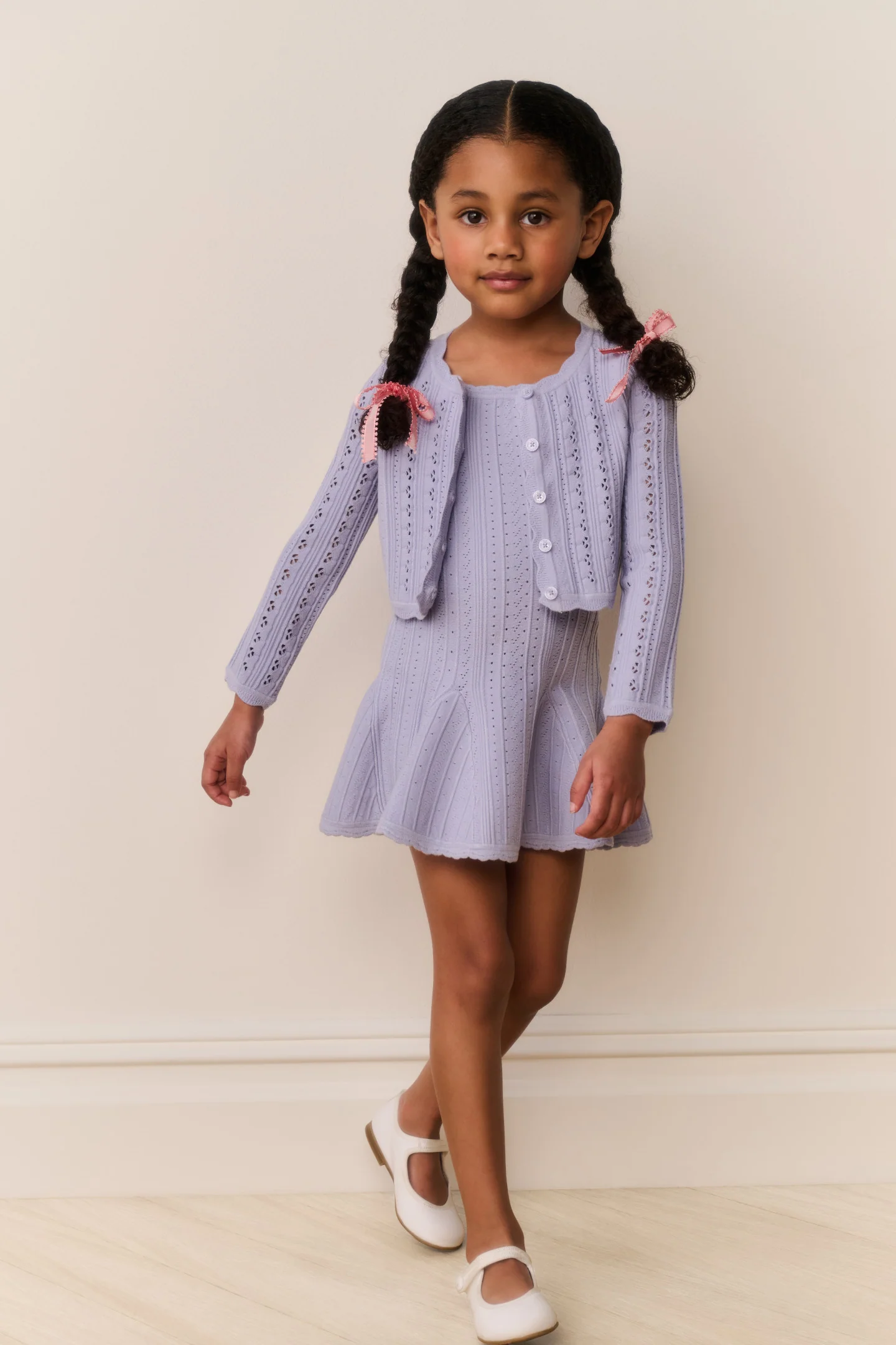 Kleines Mädchen Emlynn Pointelle Strickjacke