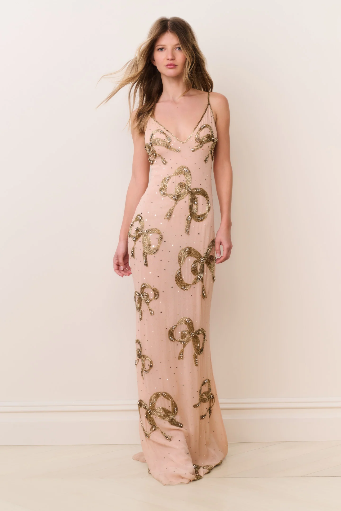 Berisa Perlen-Bow-Maxikleid