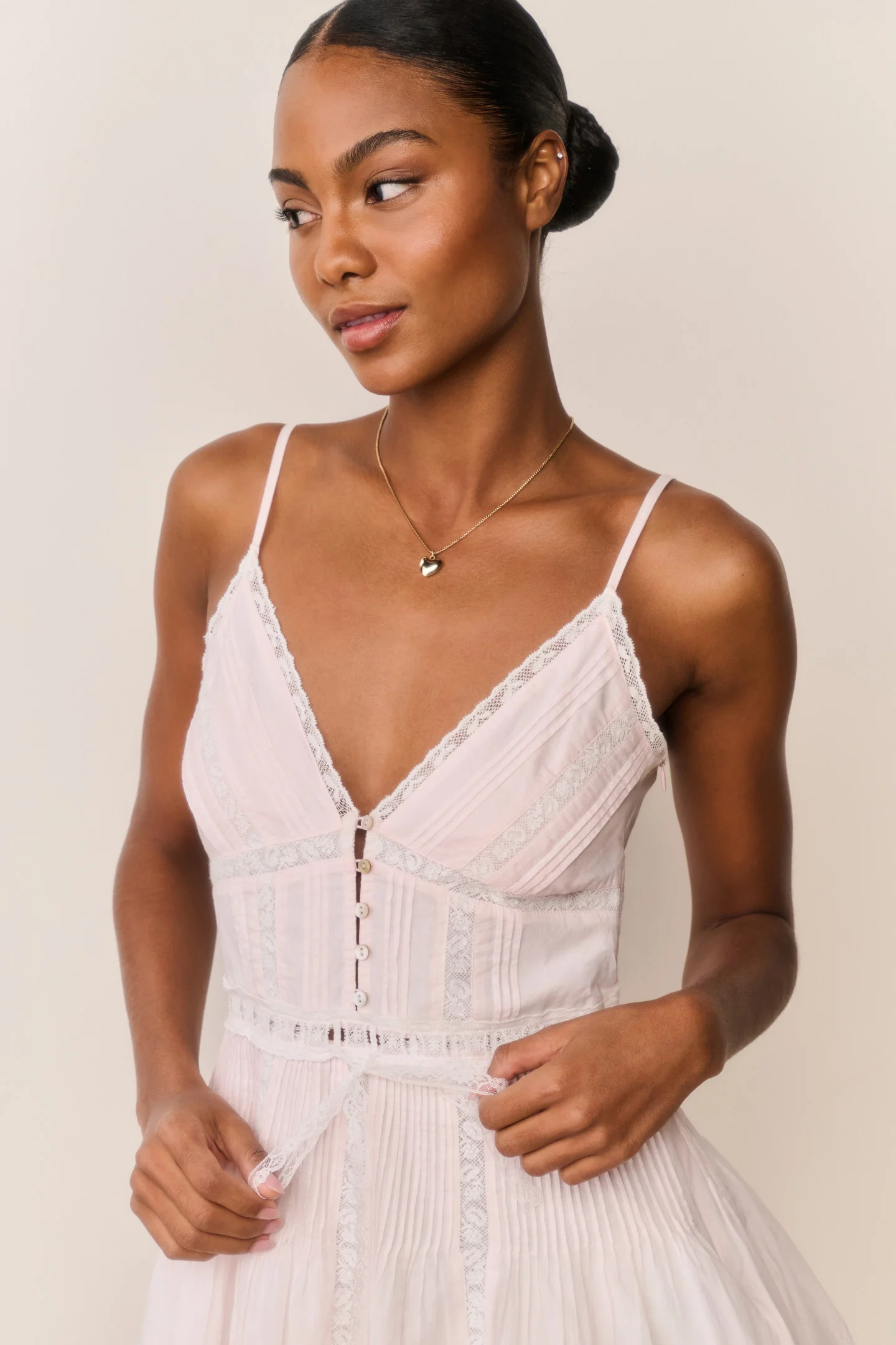 Zirelle Pink Baumwoll-Rüschen-Verzierte Minikleid