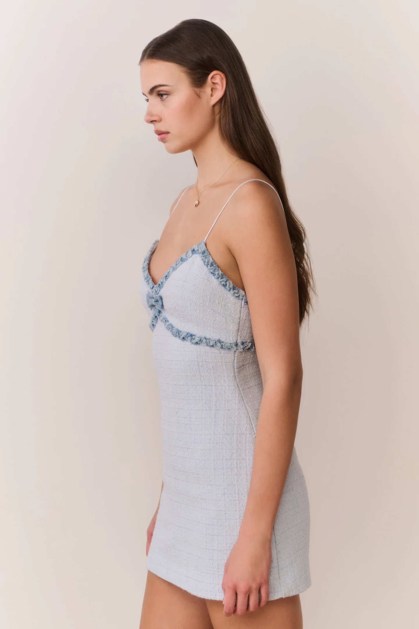 Novara-Jeans-gezierte Tweed-Kurzrock