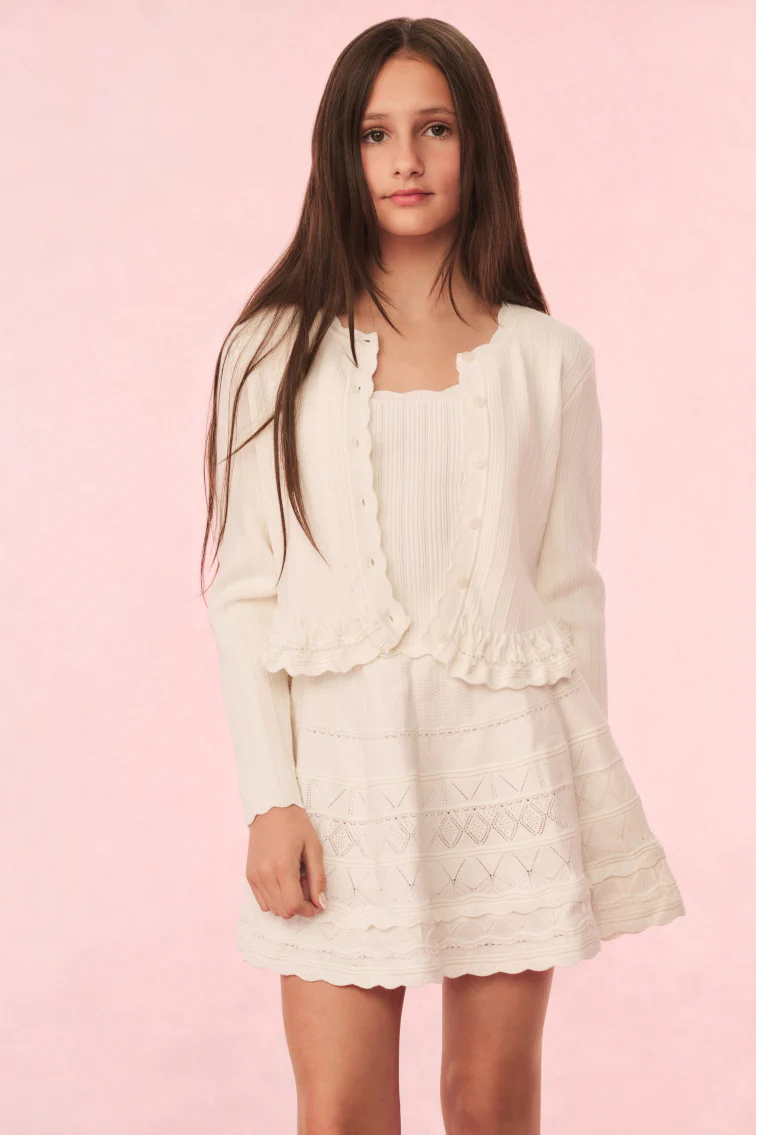Mädchen Mari Strick-Peplum-Cardigan