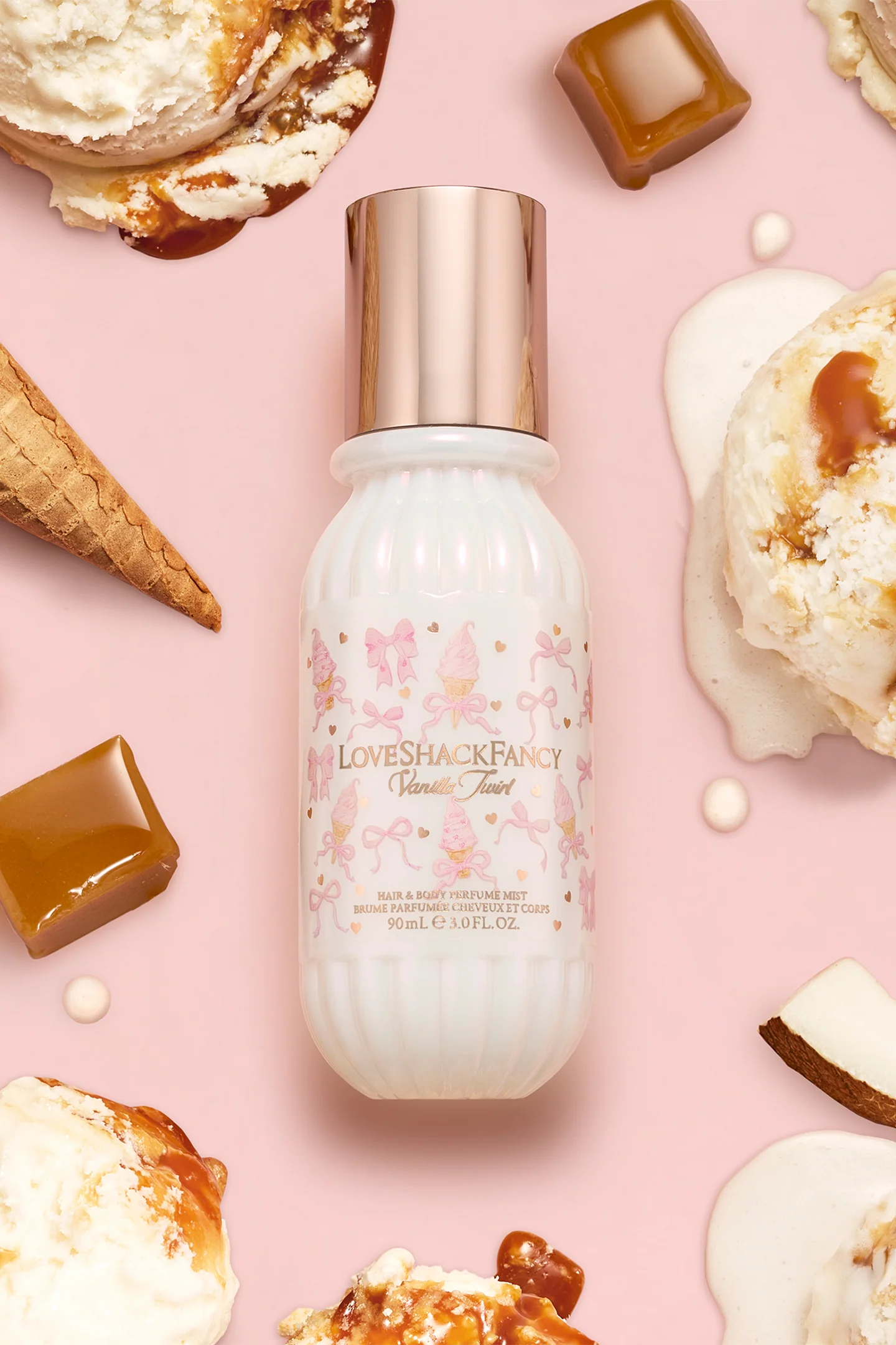 Mini-Vanille-Drehtanz-Haar- und Körperduftspray mit Vanille-Mousse und gesalzenem Karamell