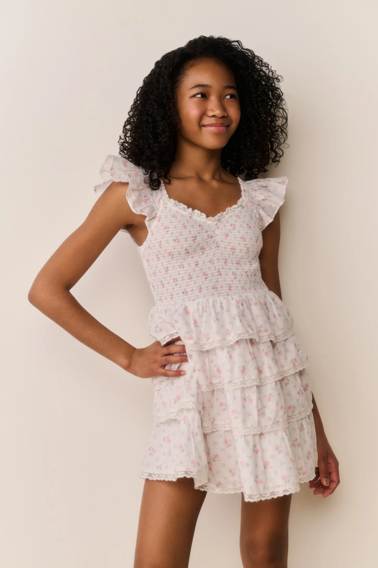 Tween Linoette Blume Baumwollkleid