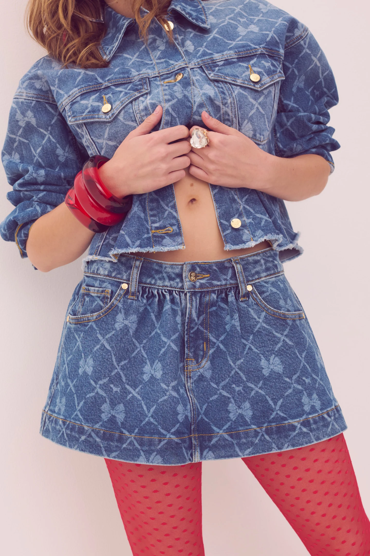 PINK x LoveShackFancy Jeansrock