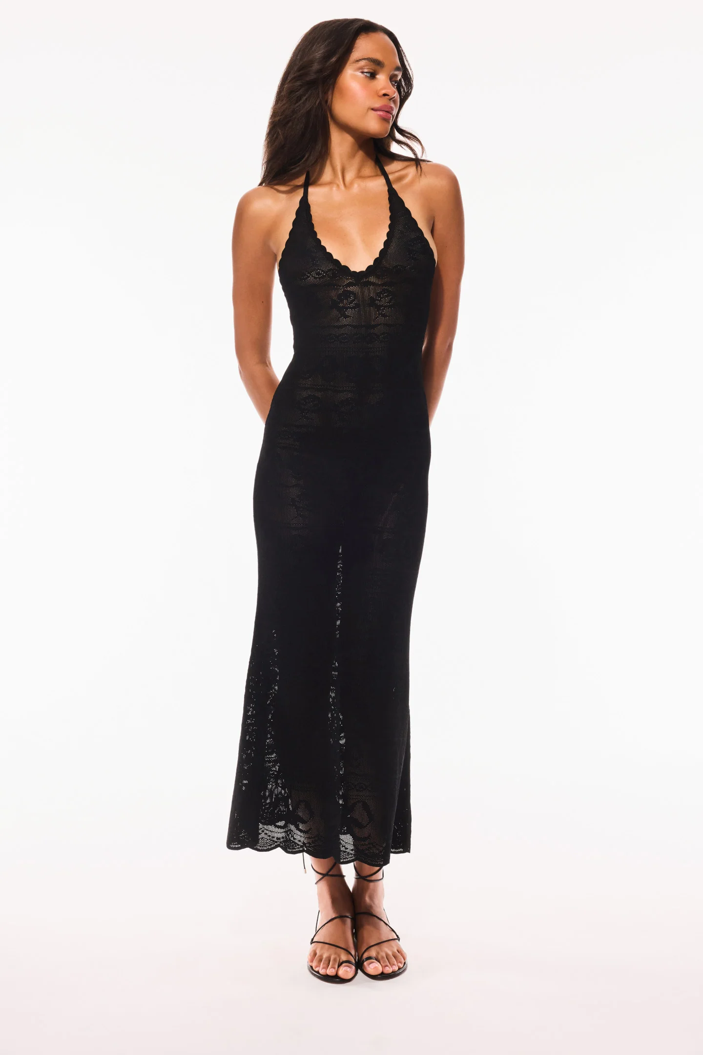 Cillian Pointelle Strick-Maxikleid