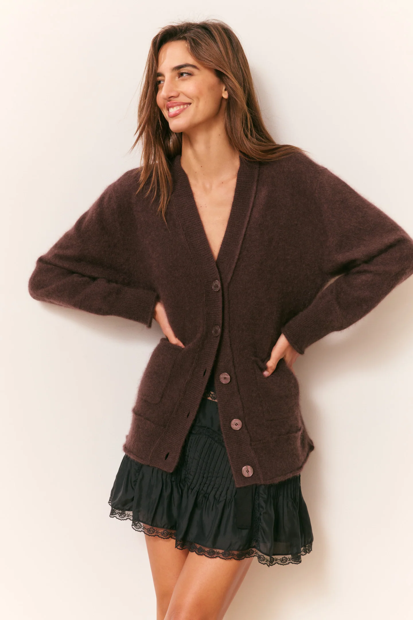 Applene gebürsteter Kaschmir-Cardigan