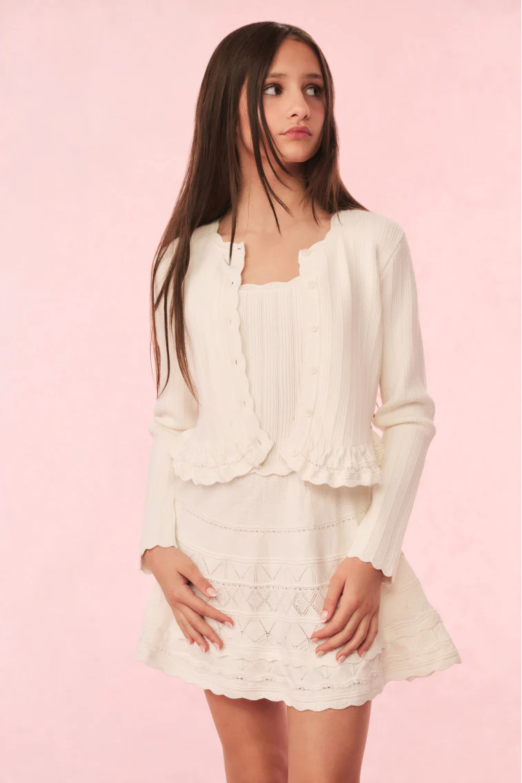 Mädchen Mari Strick-Peplum-Cardigan