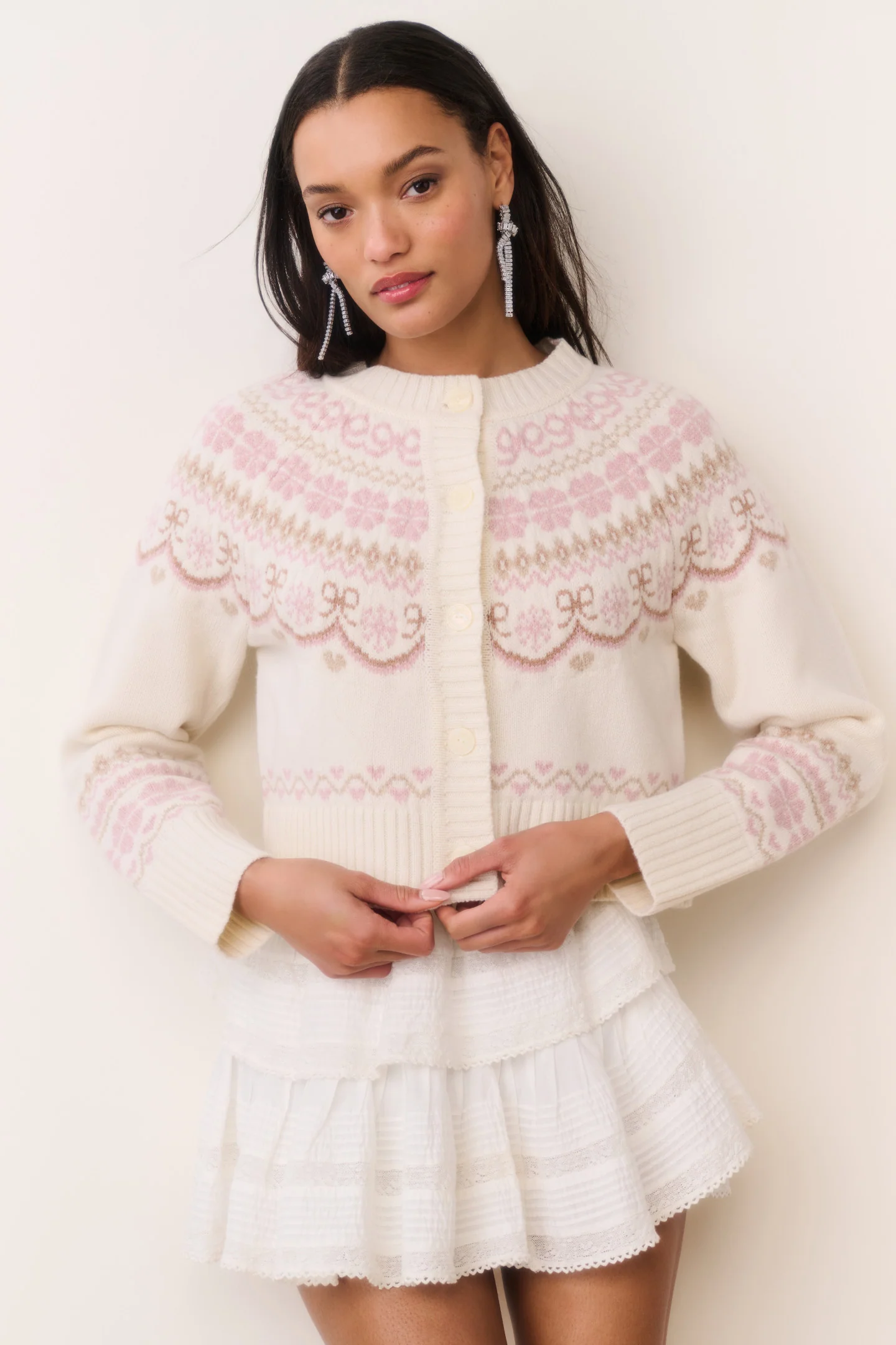 Shantae Wolle Fair Isle Strickjacke