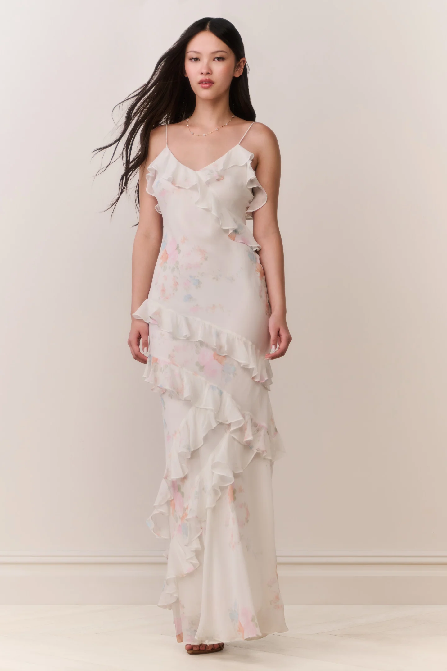 Rialto Blumen-Bow-Print-Maxikleid