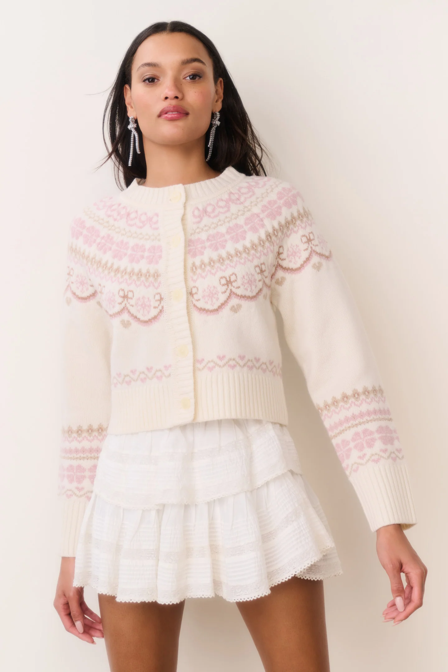 Shantae Wolle Fair Isle Strickjacke