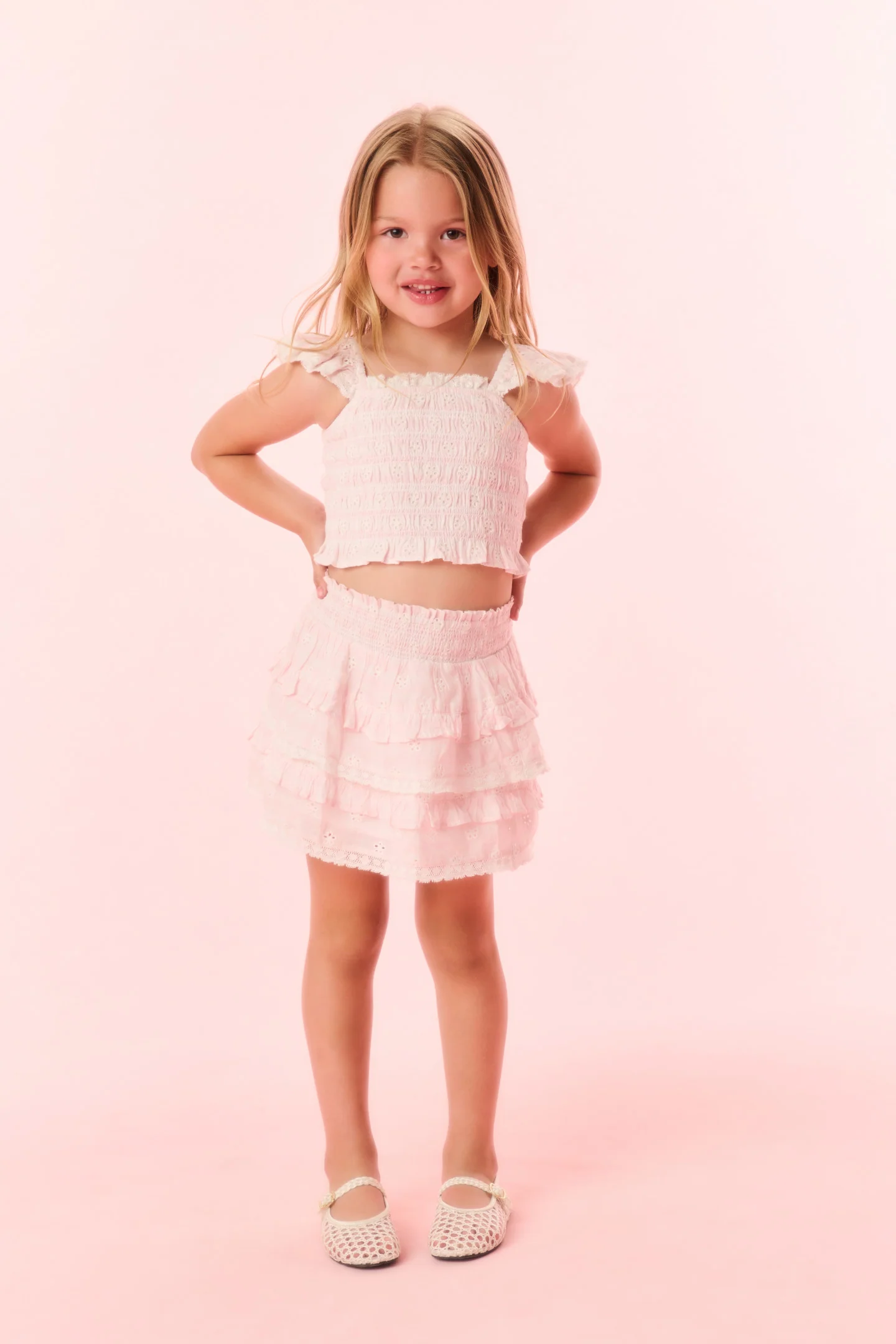 Mädchen Caspia Eyelet Gingham Top