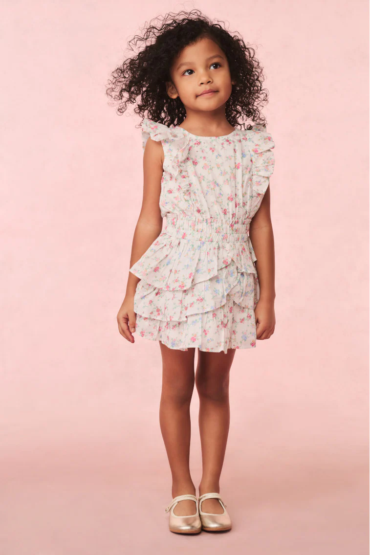 Mädchen Decker Baumwollblumenkleid