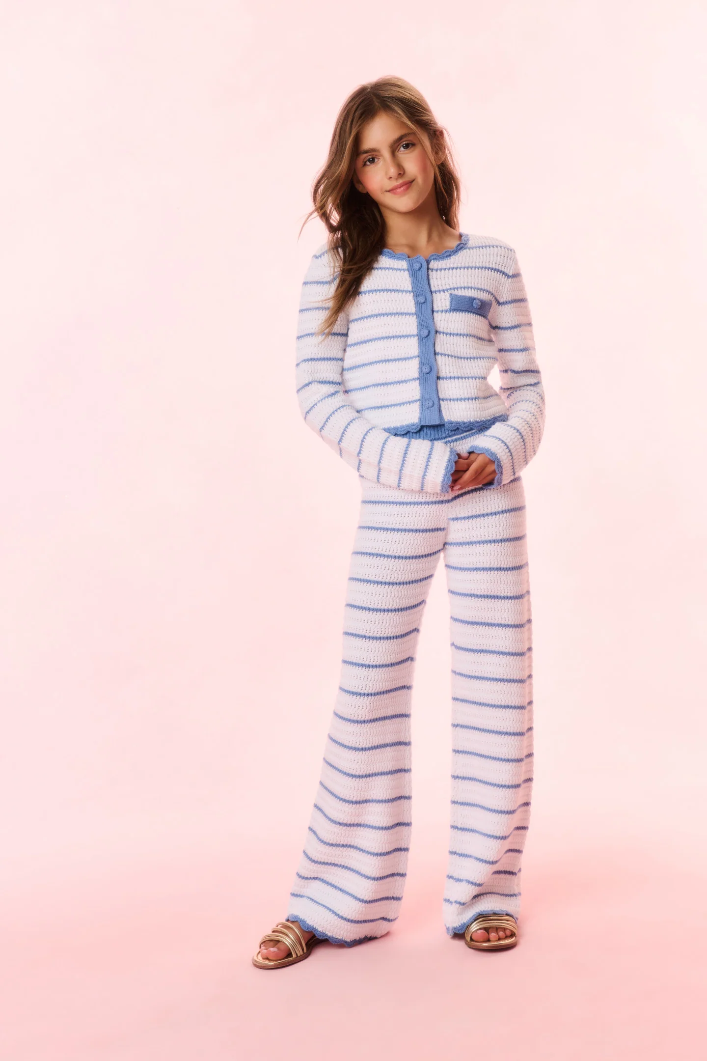 Mädchen Fawna gestreifte Crochet-Hose