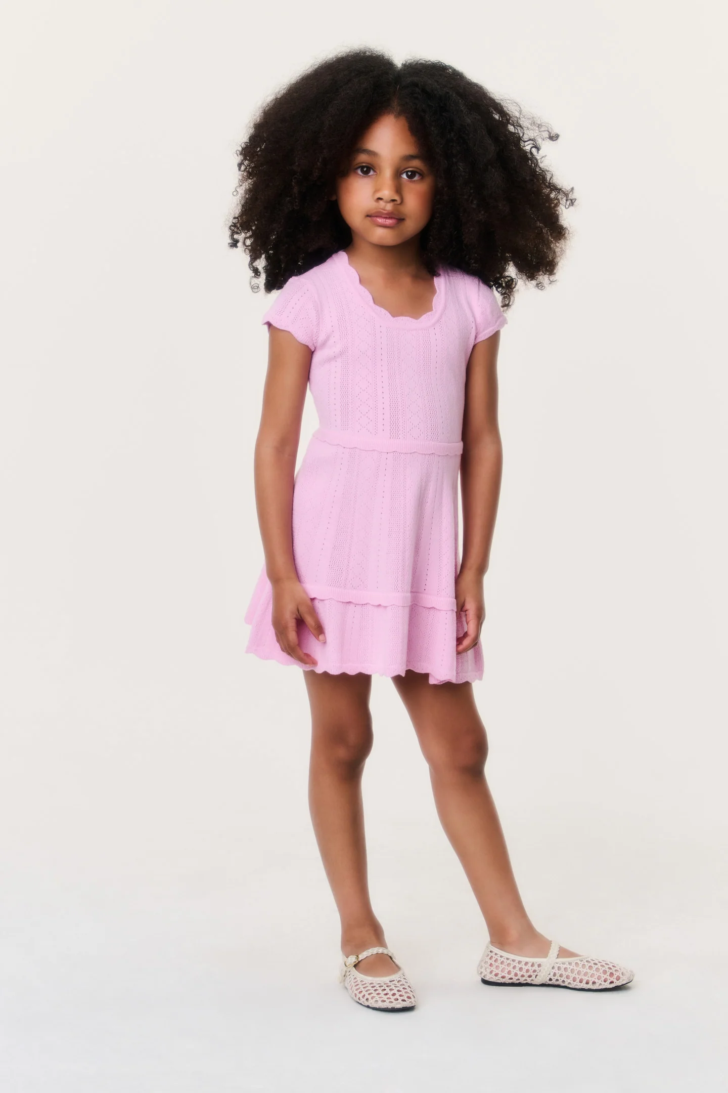 Kleines Mädchen Stretch Pointelle Jovie-Kleid