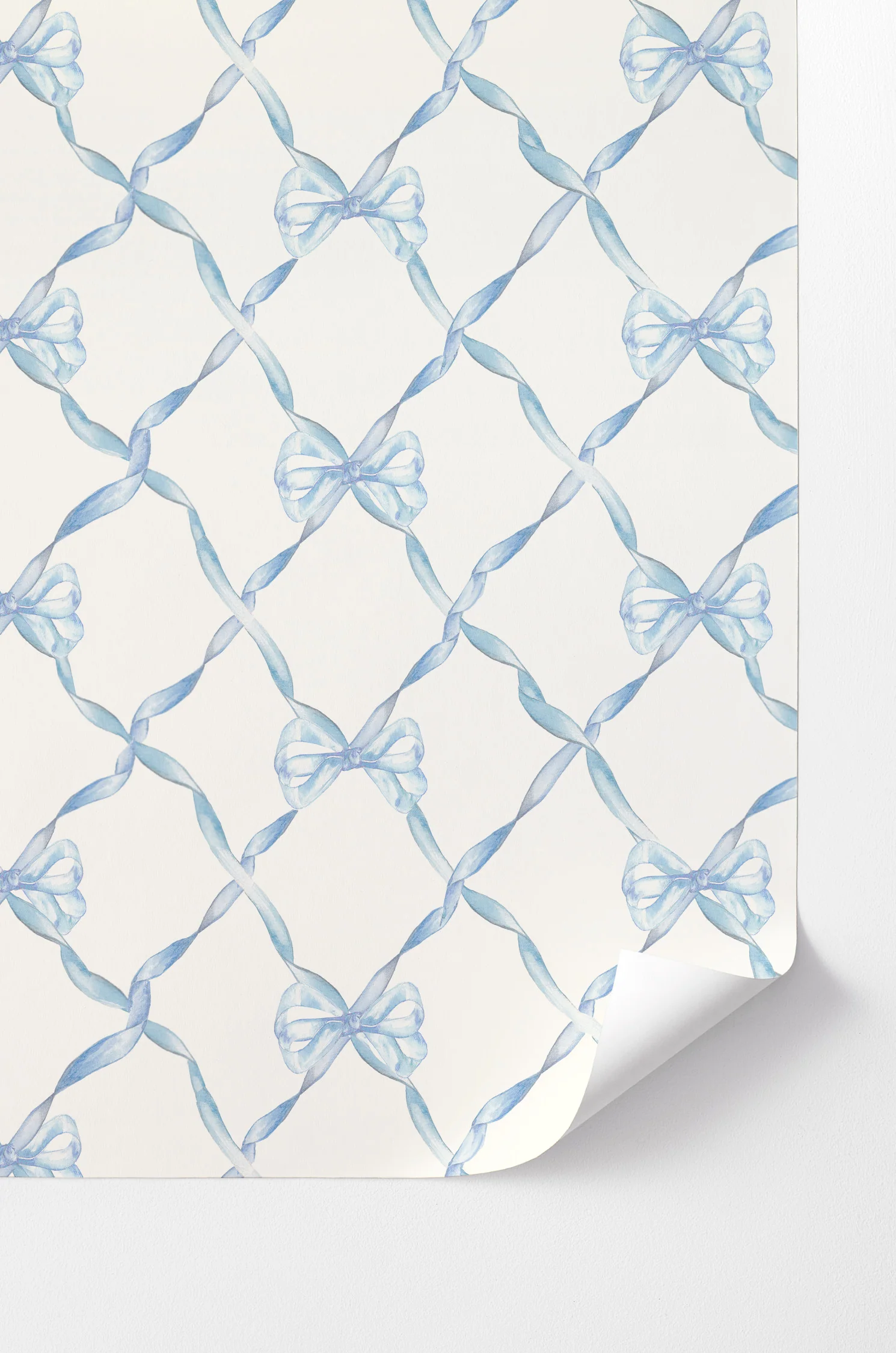 Baby Bow Blau Abziehbare Tapete