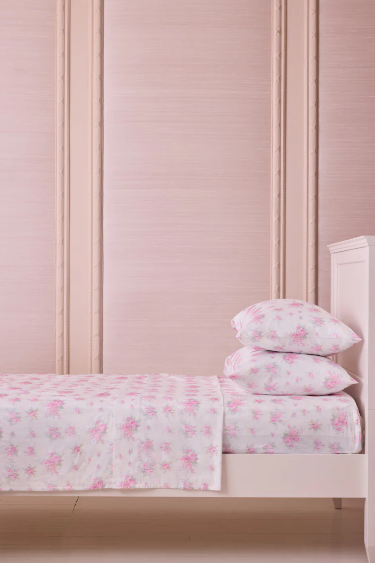 Blumiger Baumwoll-Sateen-Bezug-Set
