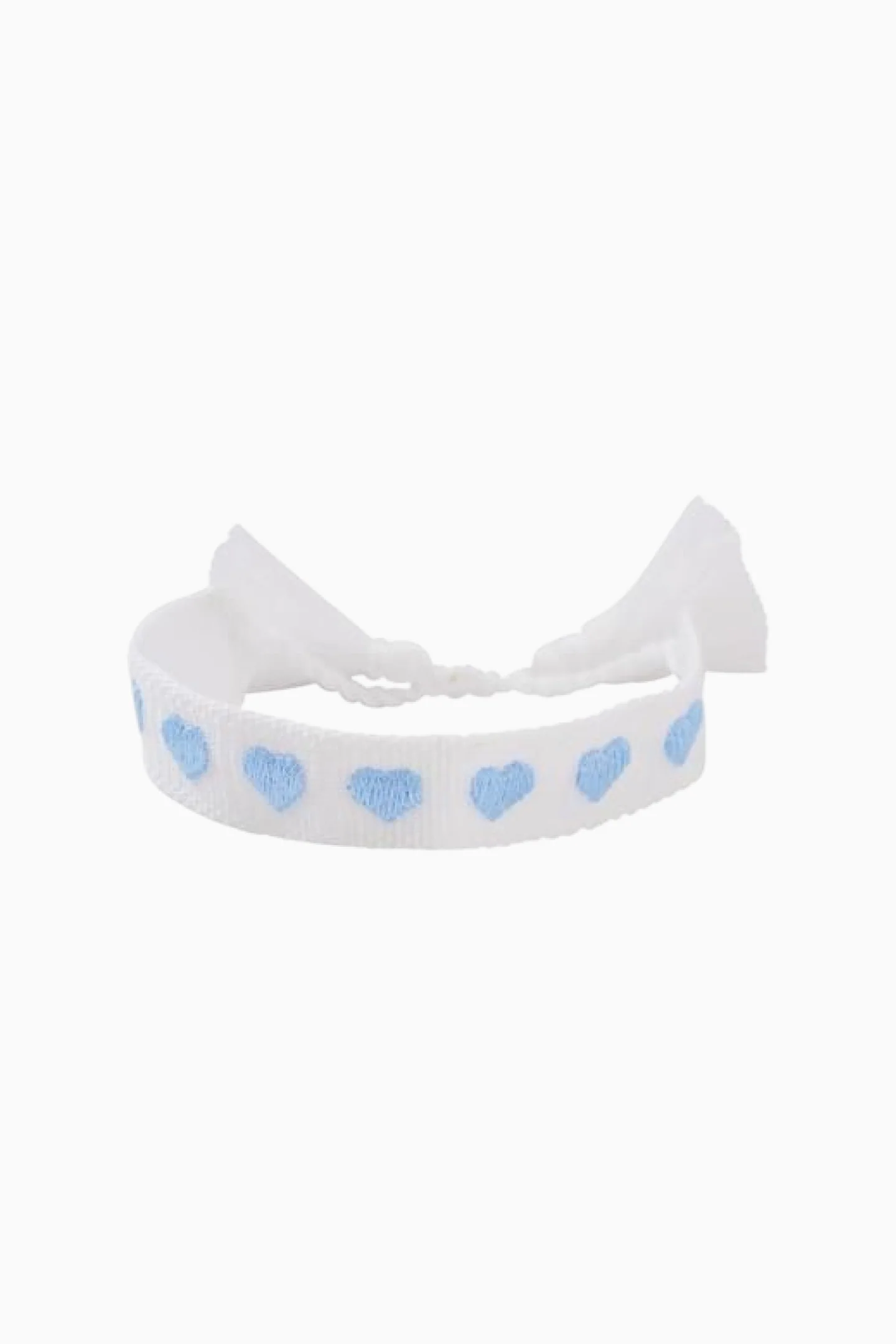 Gewebter Armband mit blauen Herzen