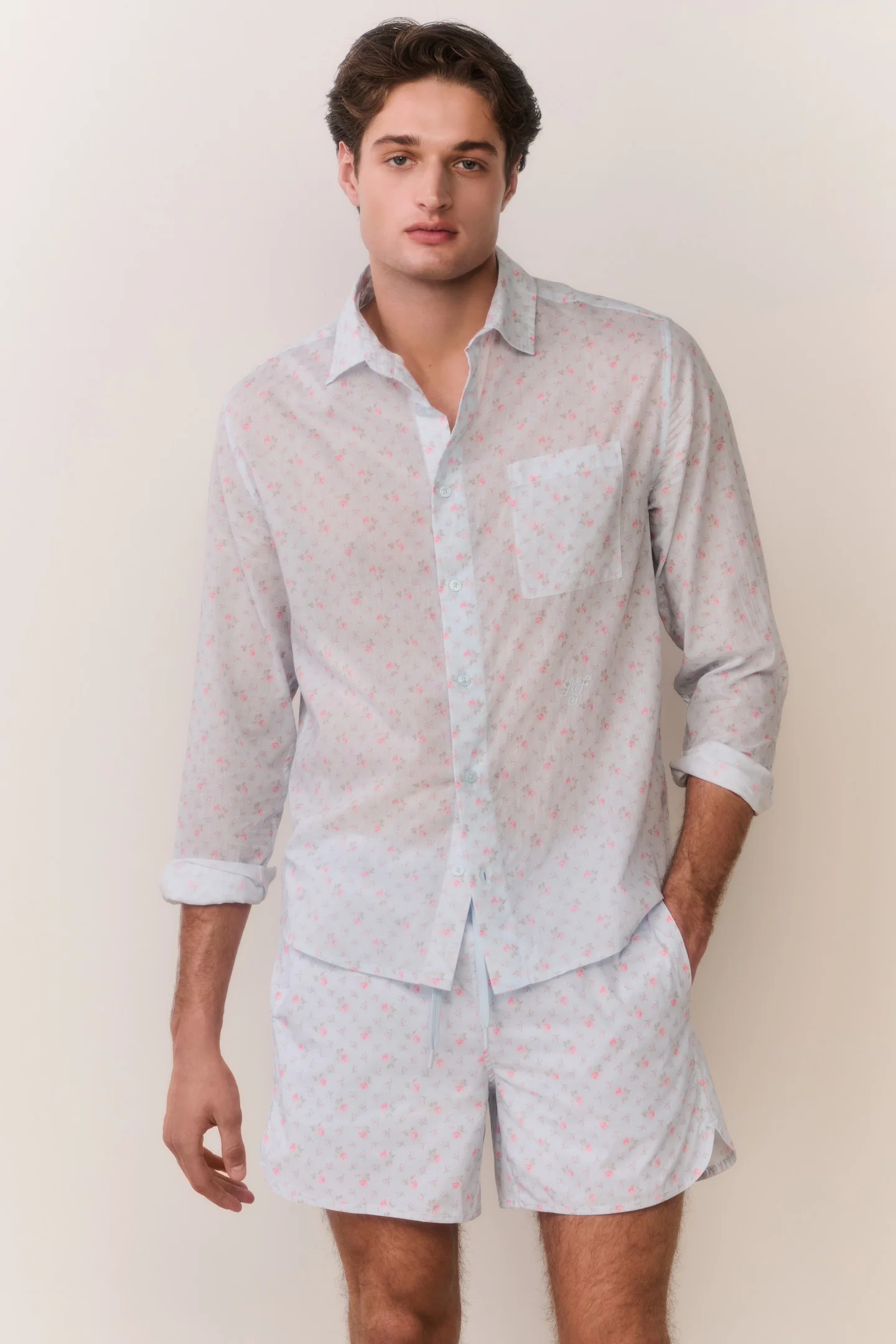 Hudley Blumiger Baumwoll-Unisex-Shirt