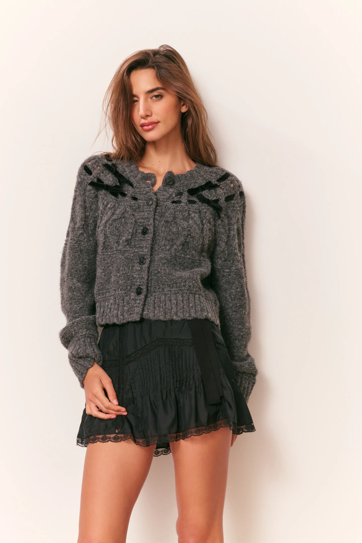 Clementian Alpaca-Mischungs-Ribbon-Cardigan