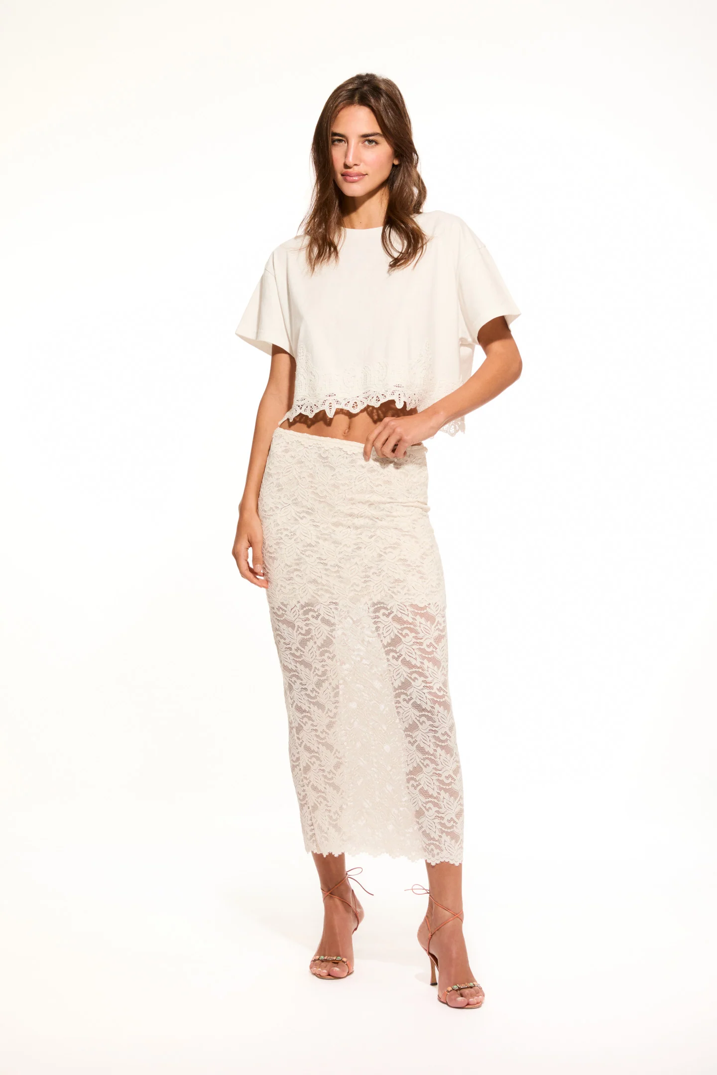 Clooney Stretch-Lace-Maxi-Rock
