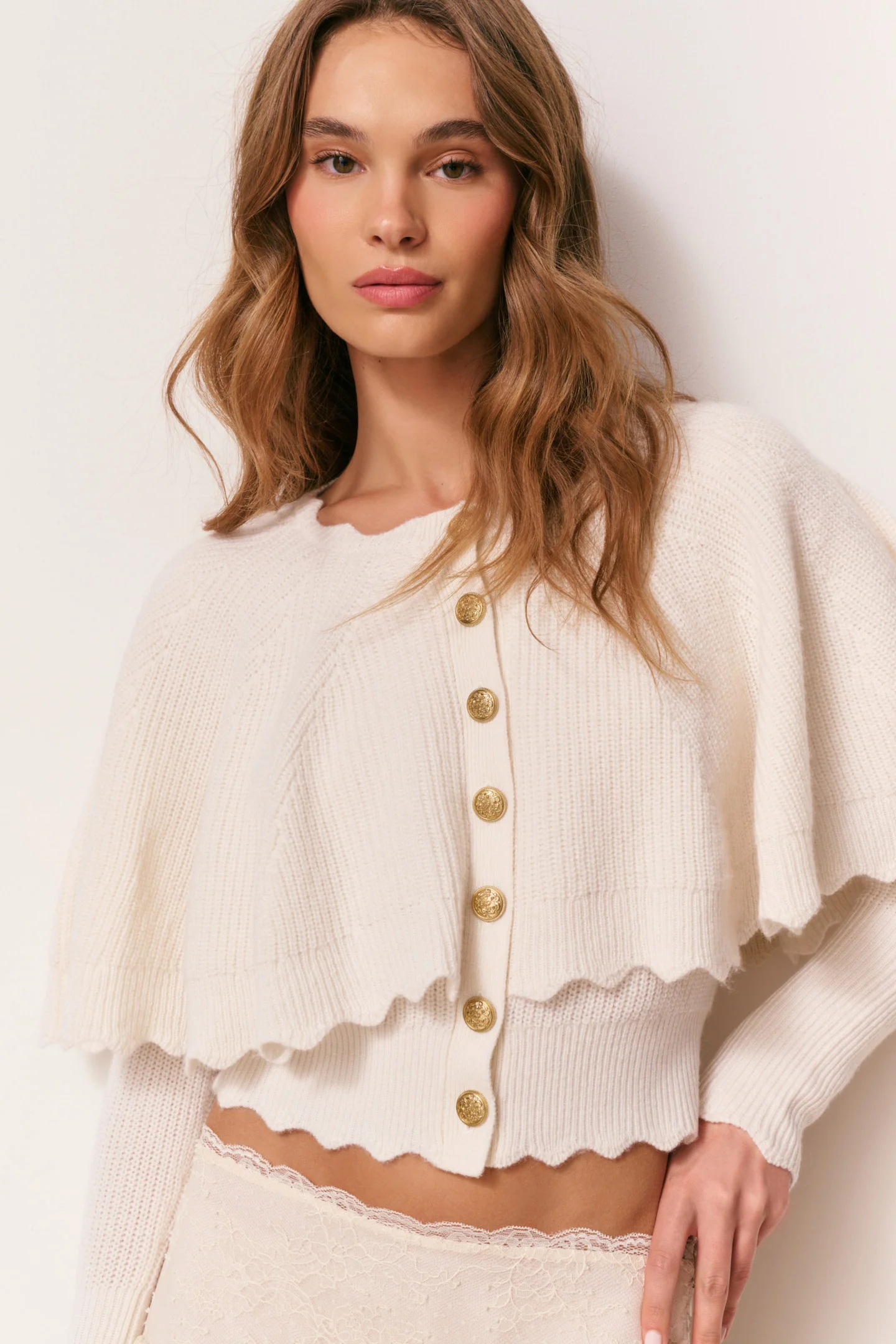 Daelyn Kaschmir Umhang-Strickjacke
