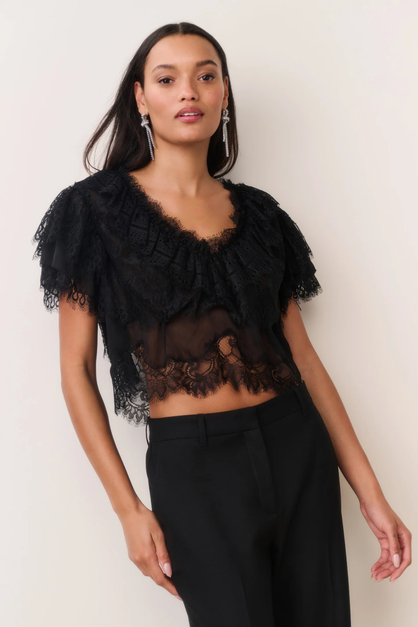 Vienne Spitze Chiffon Top