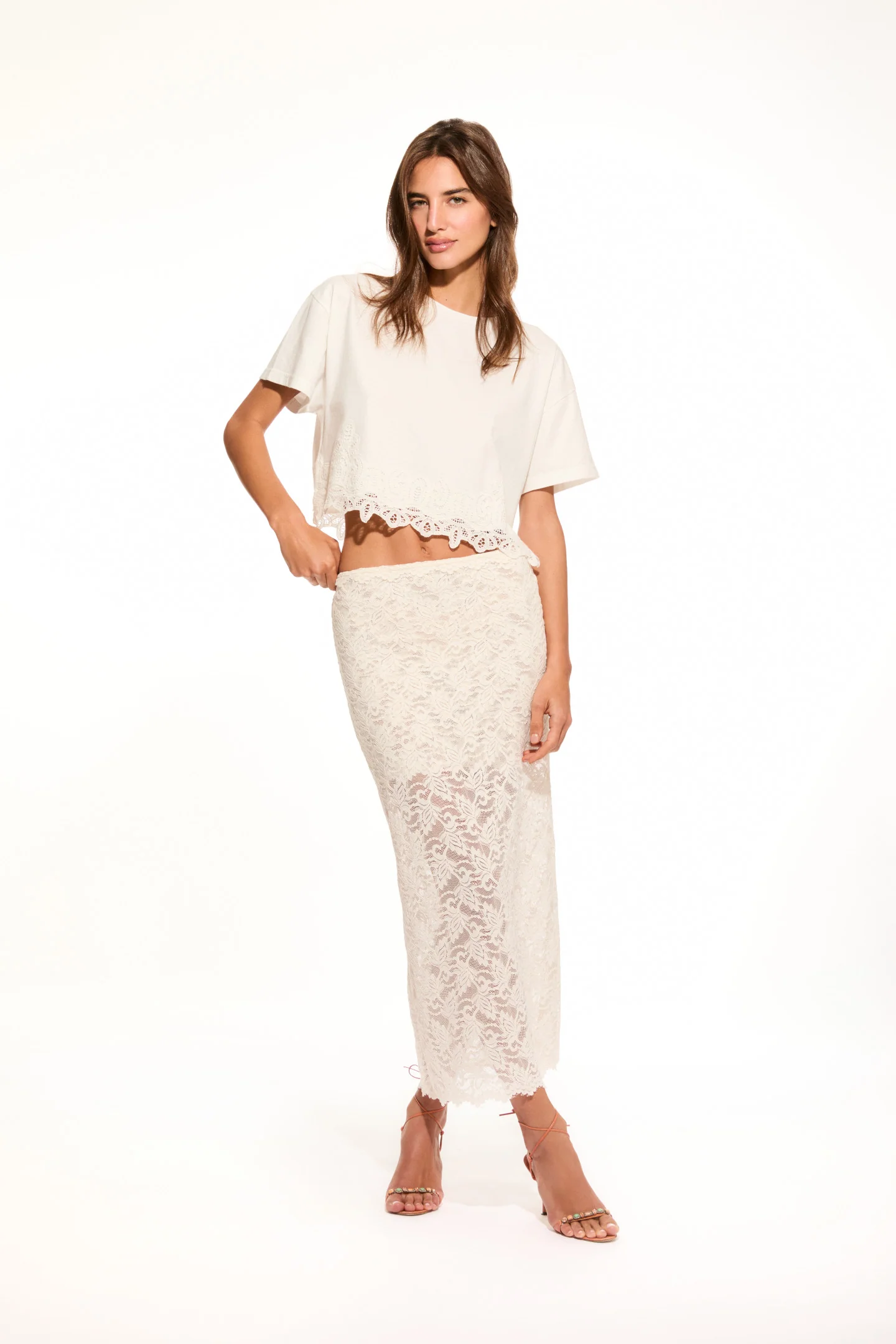 Clooney Stretch-Lace-Maxi-Rock