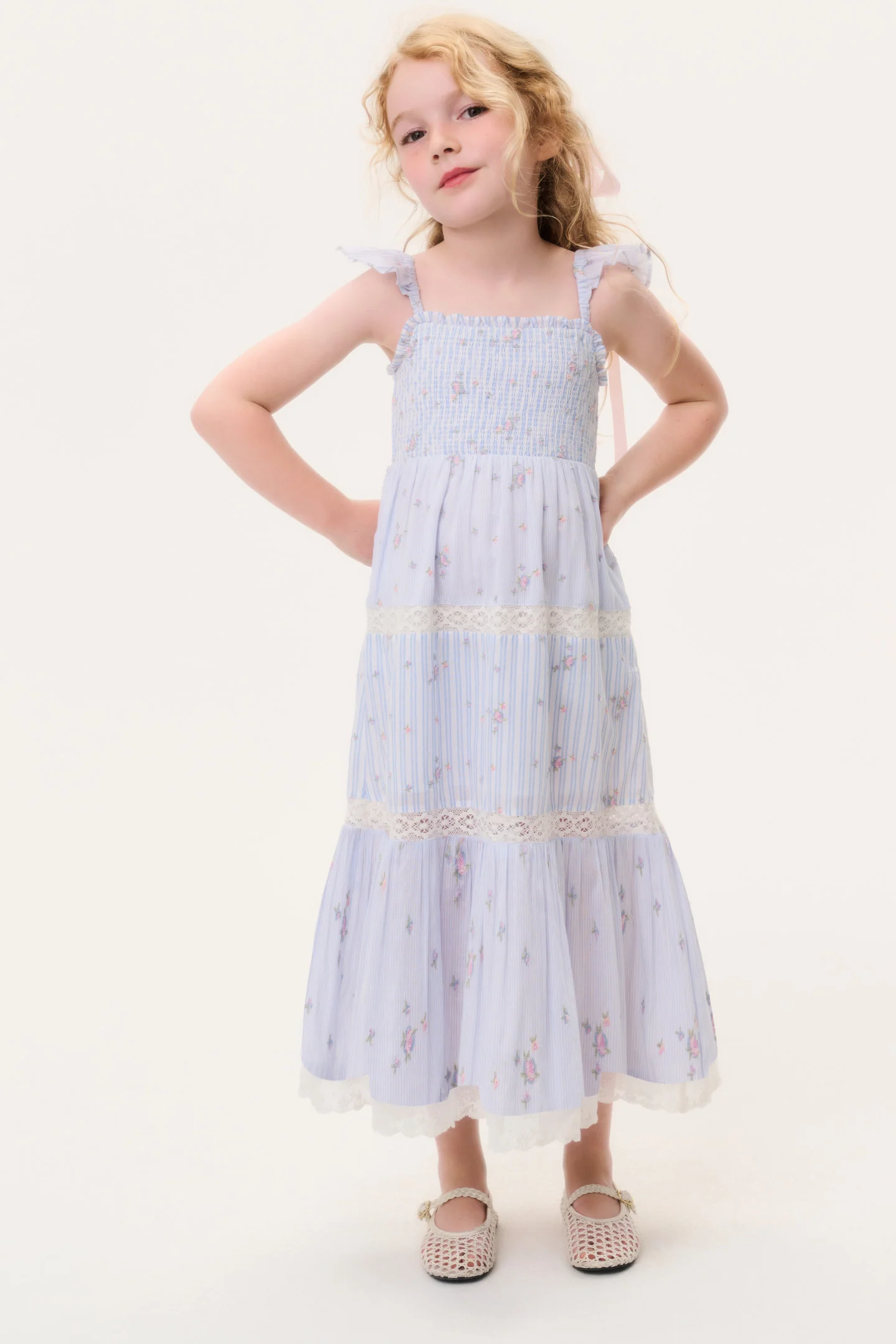 Kleines Mädchen Rhiannon Streifen Blumenkleid