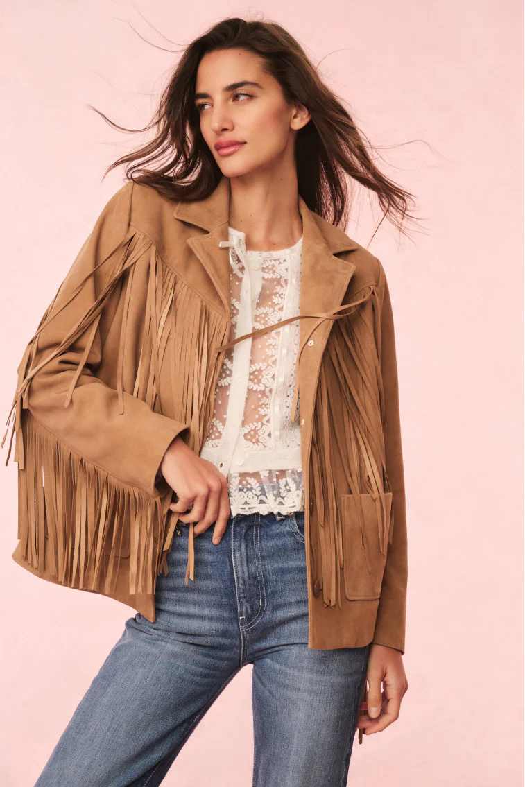 Geraline Suede Fringe Jacke