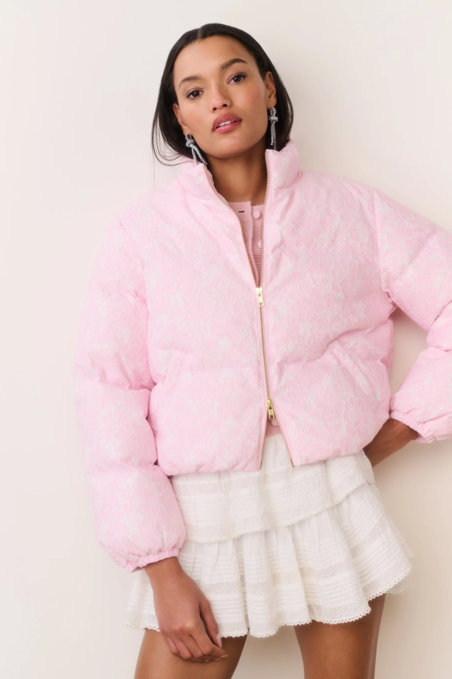 Celesta Spitzen-Pufferjacke