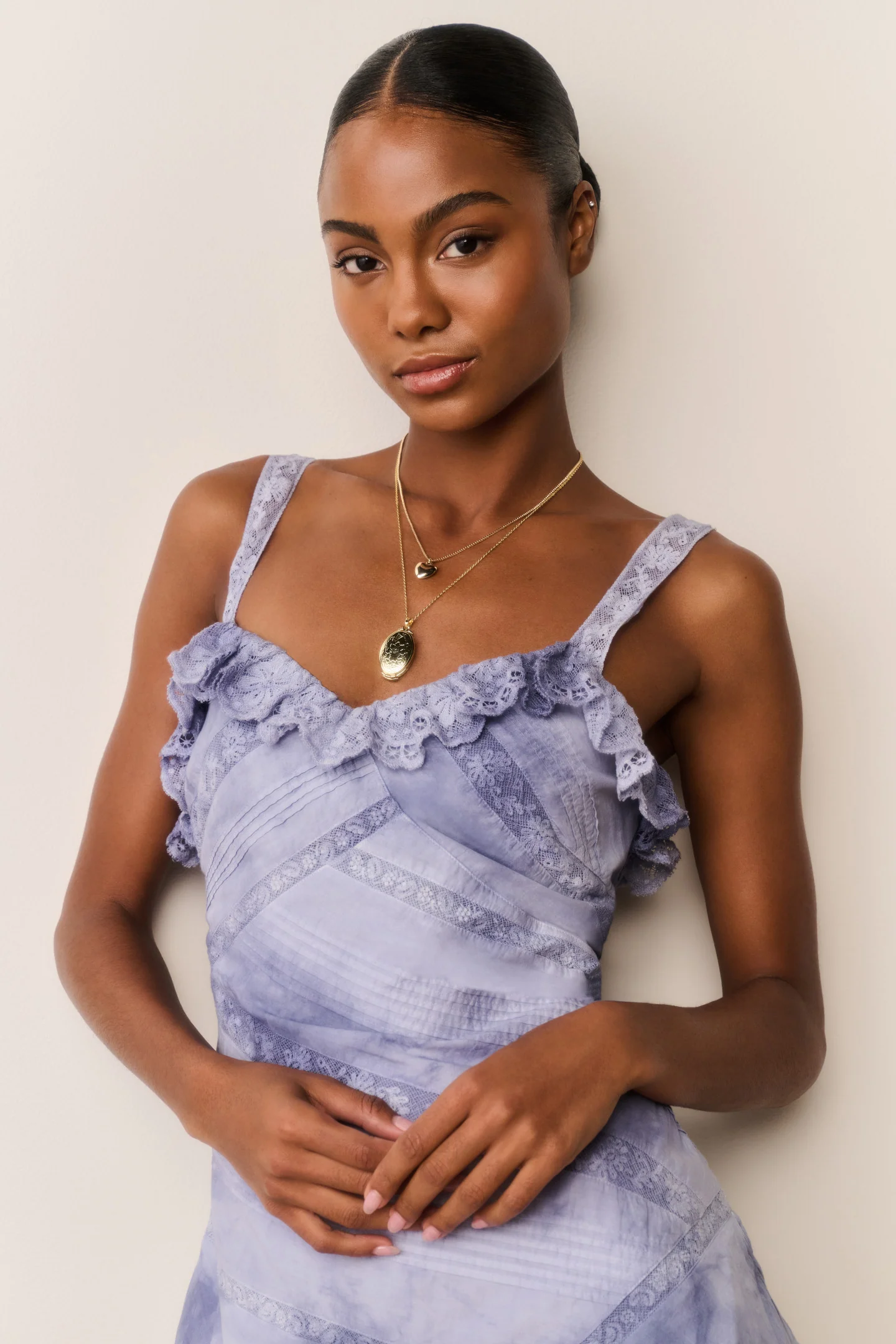 Lavine handgefärbtes Baumwoll-Minikleid