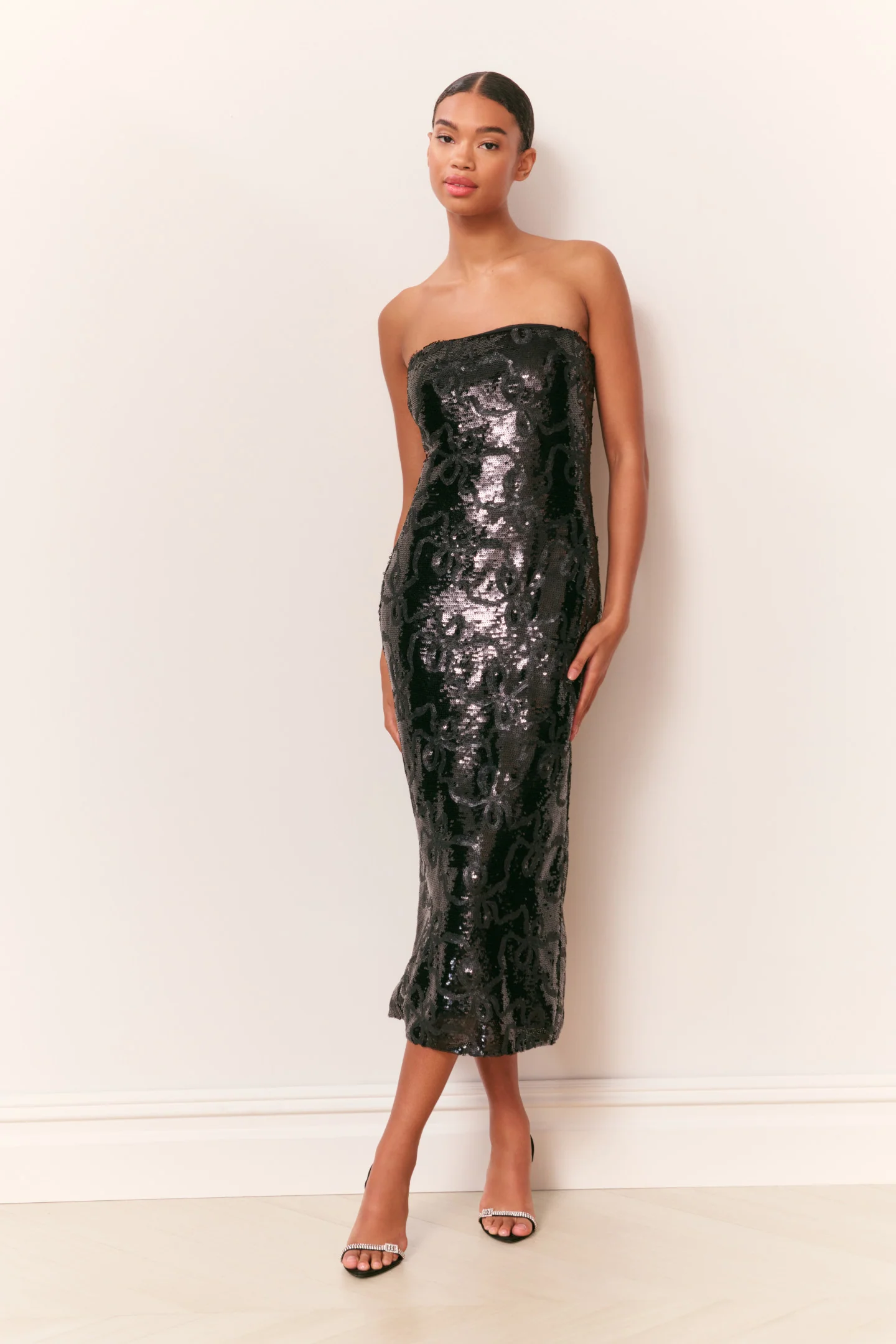 Stasia Glitzer-Band-Midi-Kleid