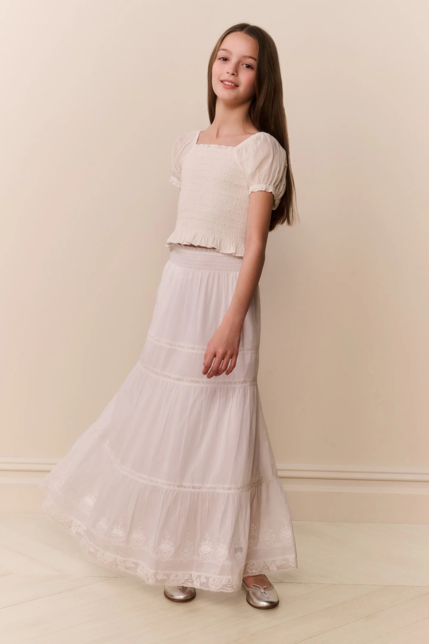 Tween Baumwoll-Flare-Skirt Sampaio Maxi