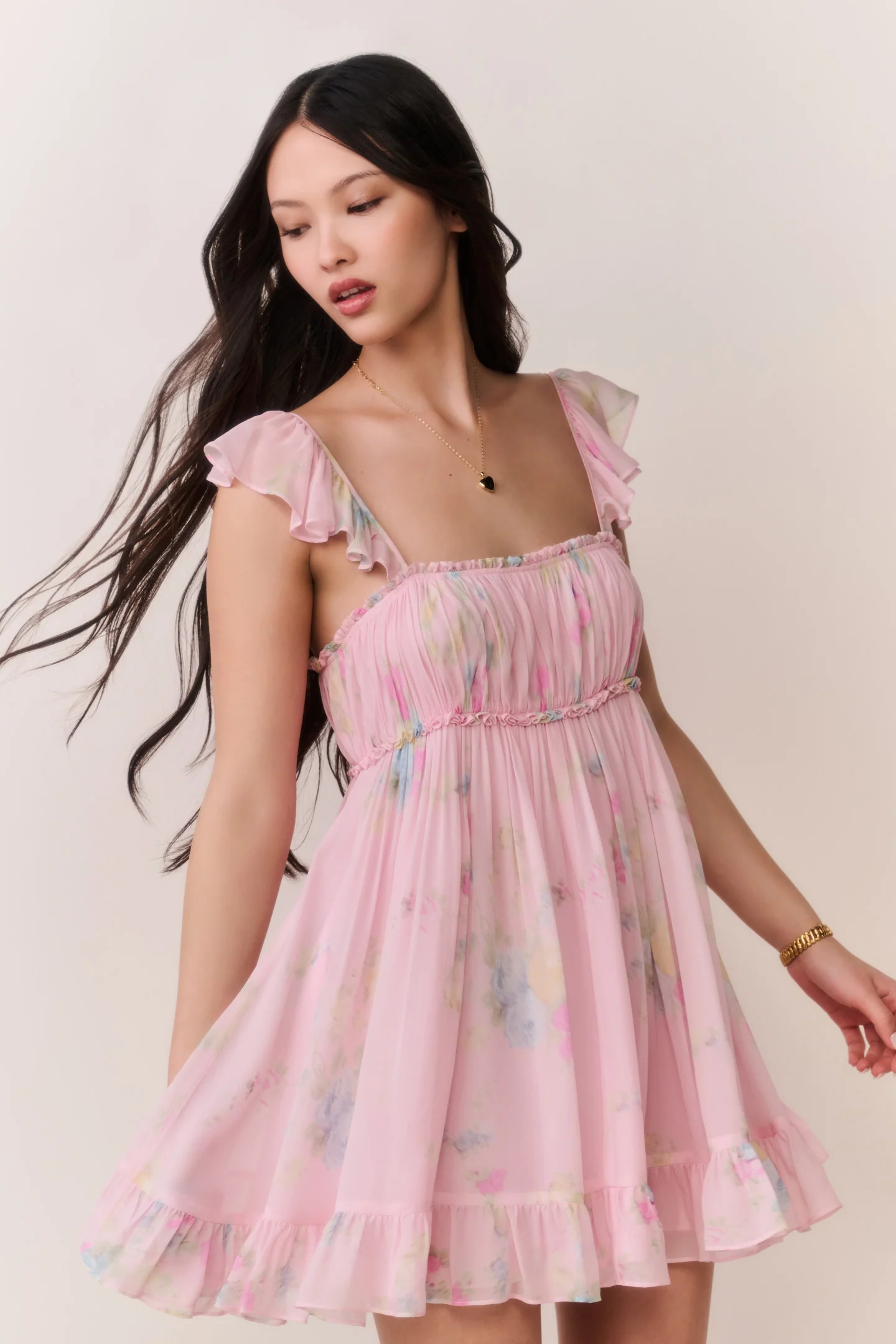 Zanira Blumen-Chiffon-Kurzrock