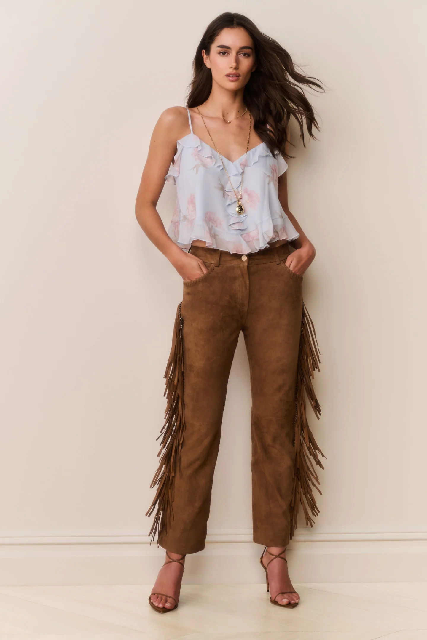 Jenya Leder-Fringe-Hose
