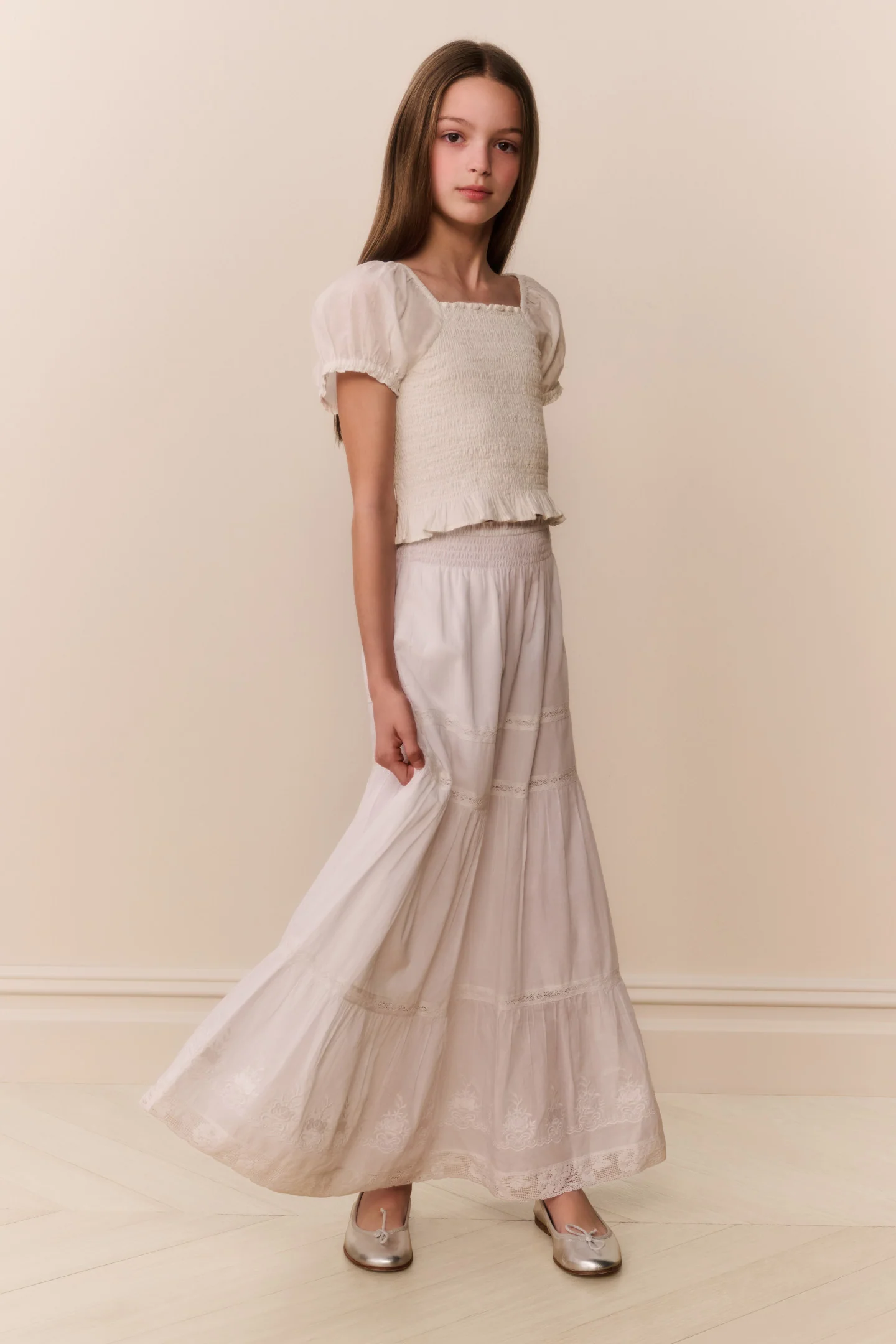 Tween Baumwoll-Flare-Skirt Sampaio Maxi