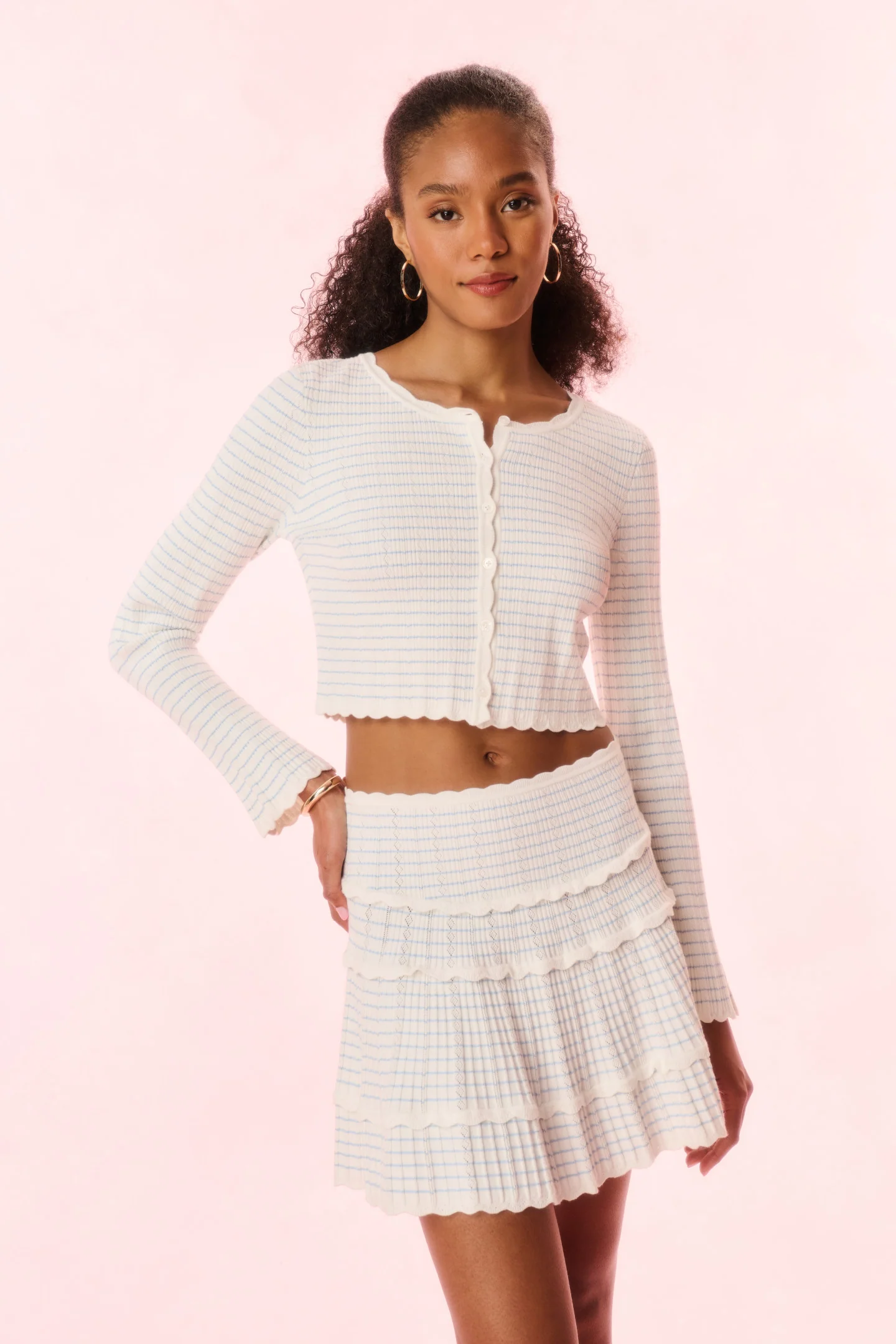 Colella gestreifter Stretch-Strickrock
