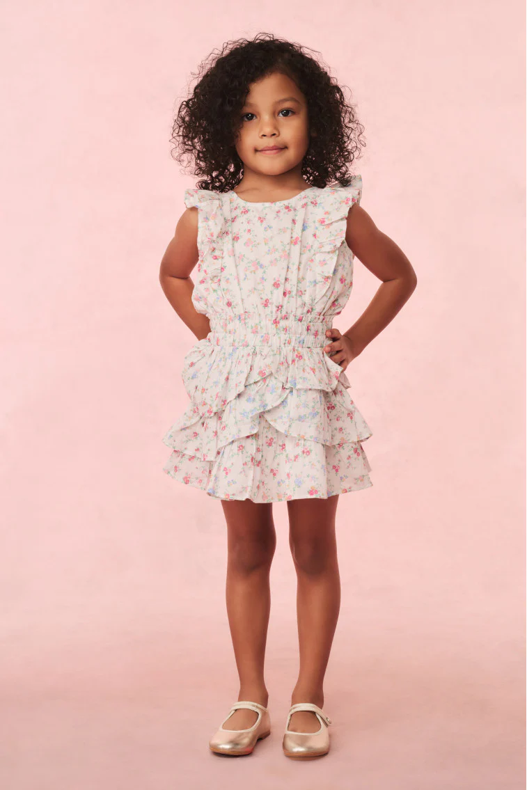 Mädchen Decker Baumwollblumenkleid