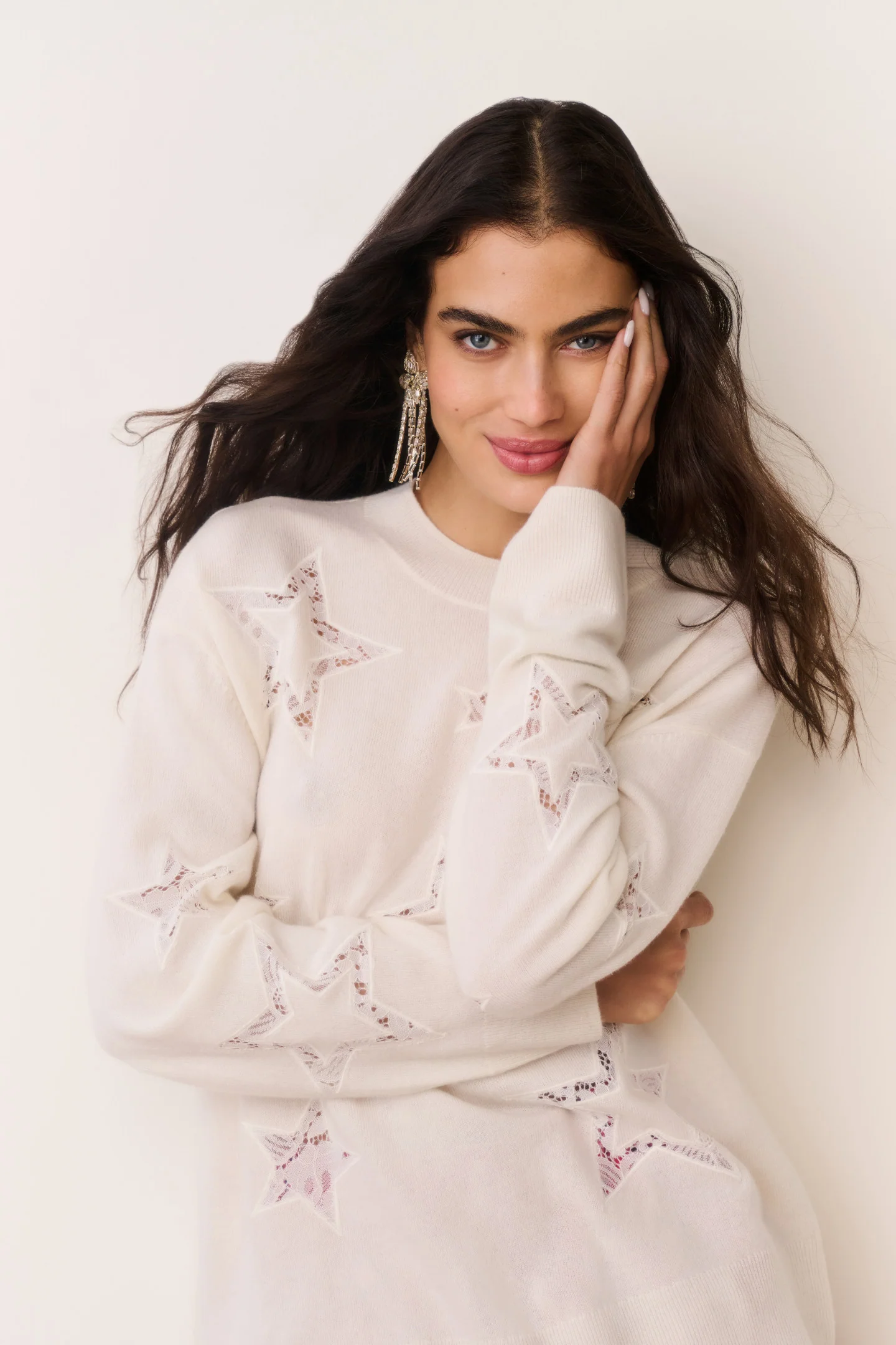 Westcott Wolle-Kaschmir-Lace-Star-Pullover