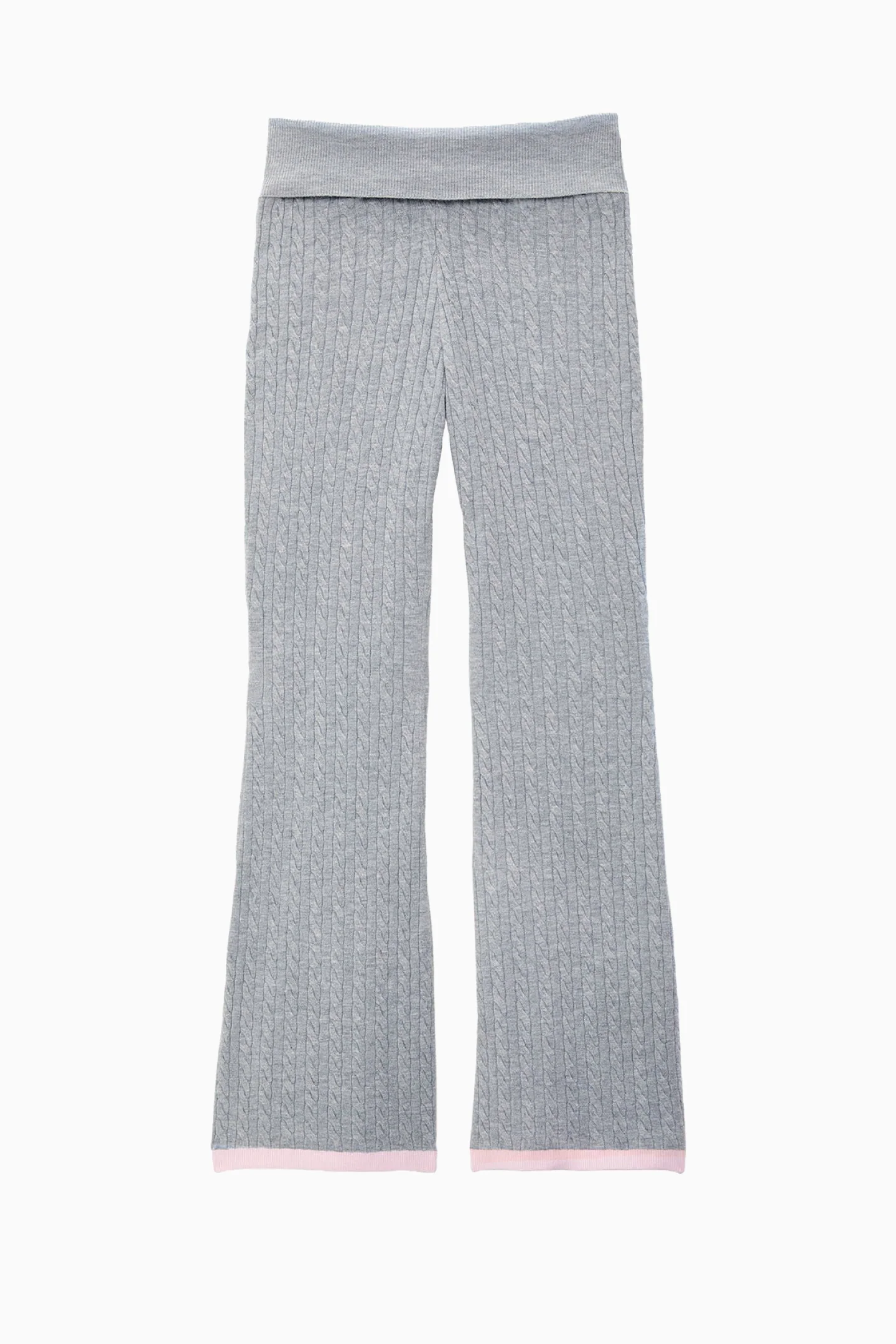 PINK x LoveShackFancy Falten-Flare-Strickhose