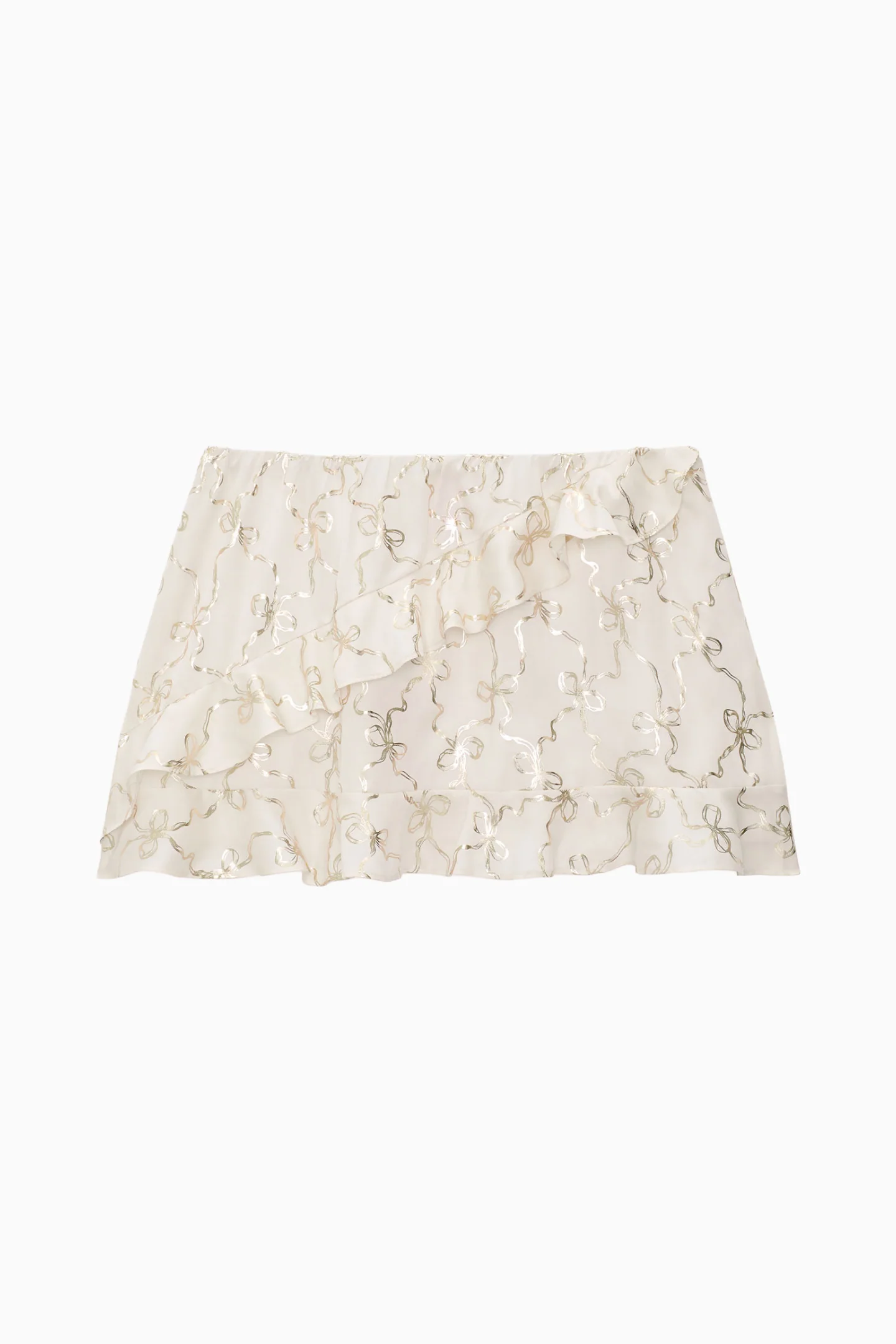 PINK x LoveShackFancy Satin-Flounce-Mini-Rock
