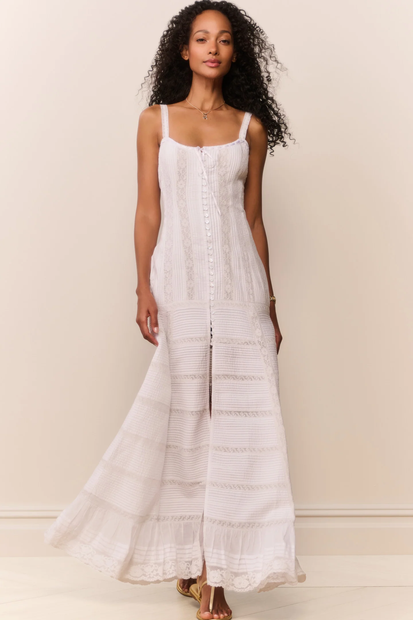 Calyx Baumwoll-Victorian-Maxikleid