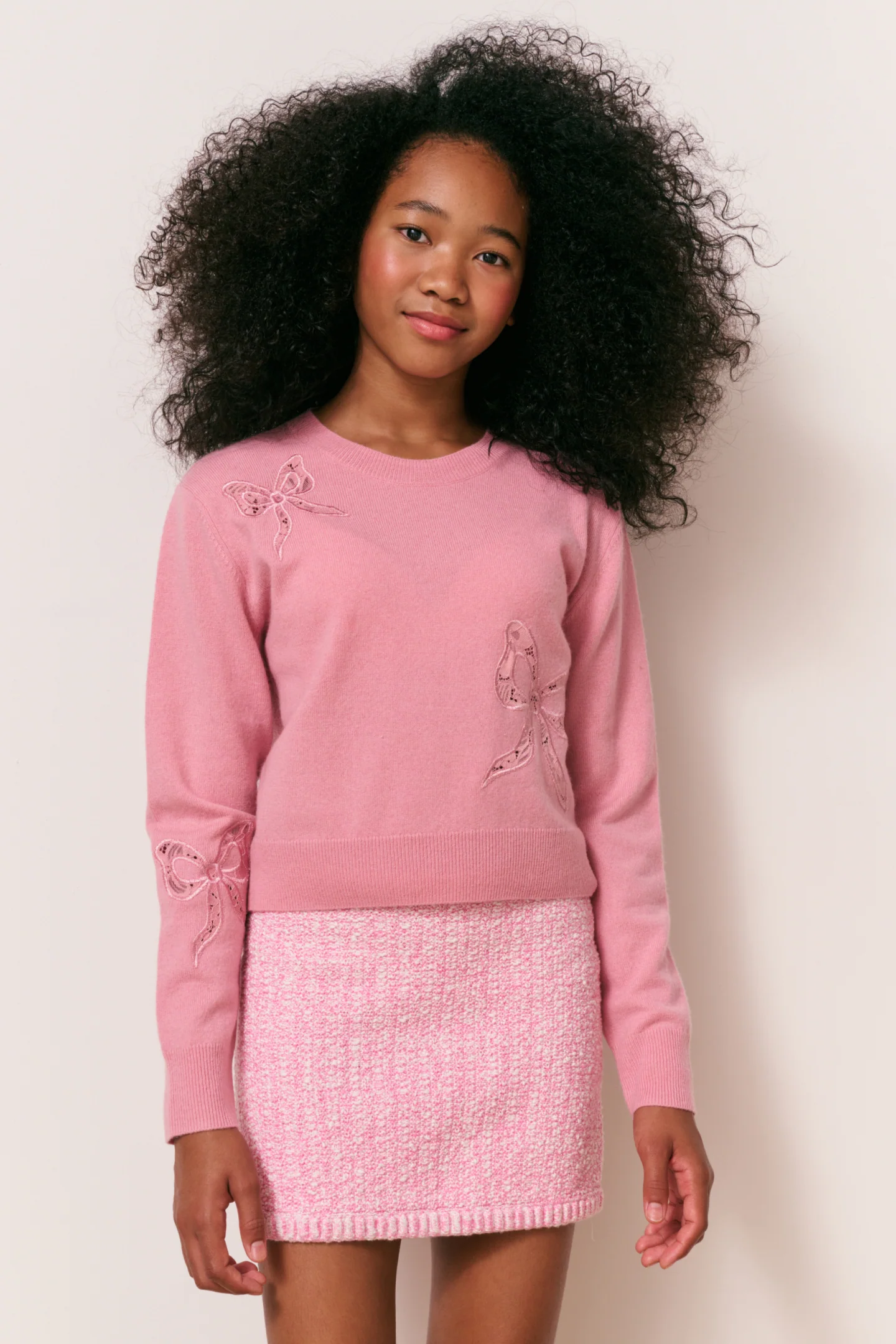 Mädchen Zolee Kaschmir-Band-Pullover
