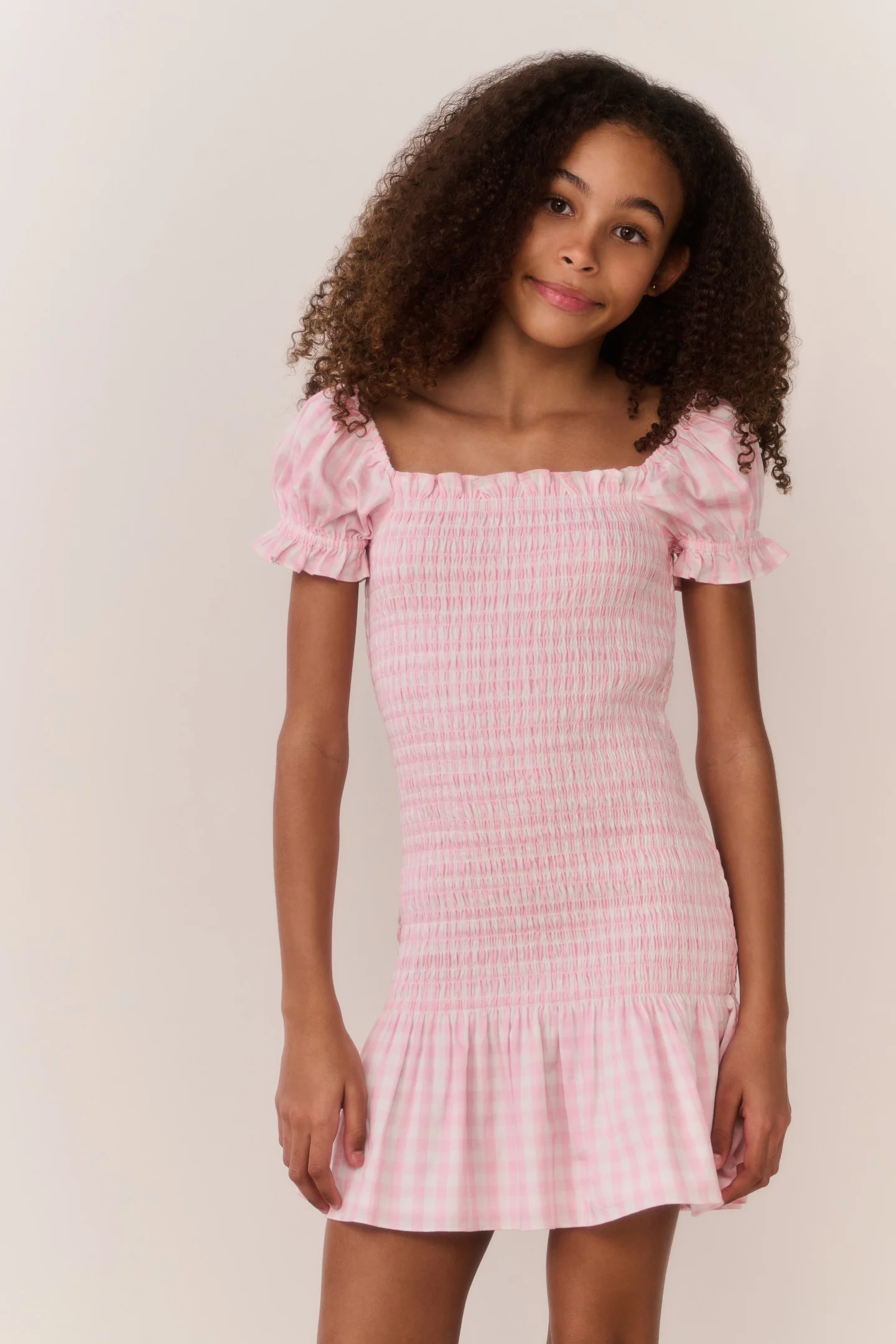 Tween Mosa Baumwoll-Kariertes Kleid