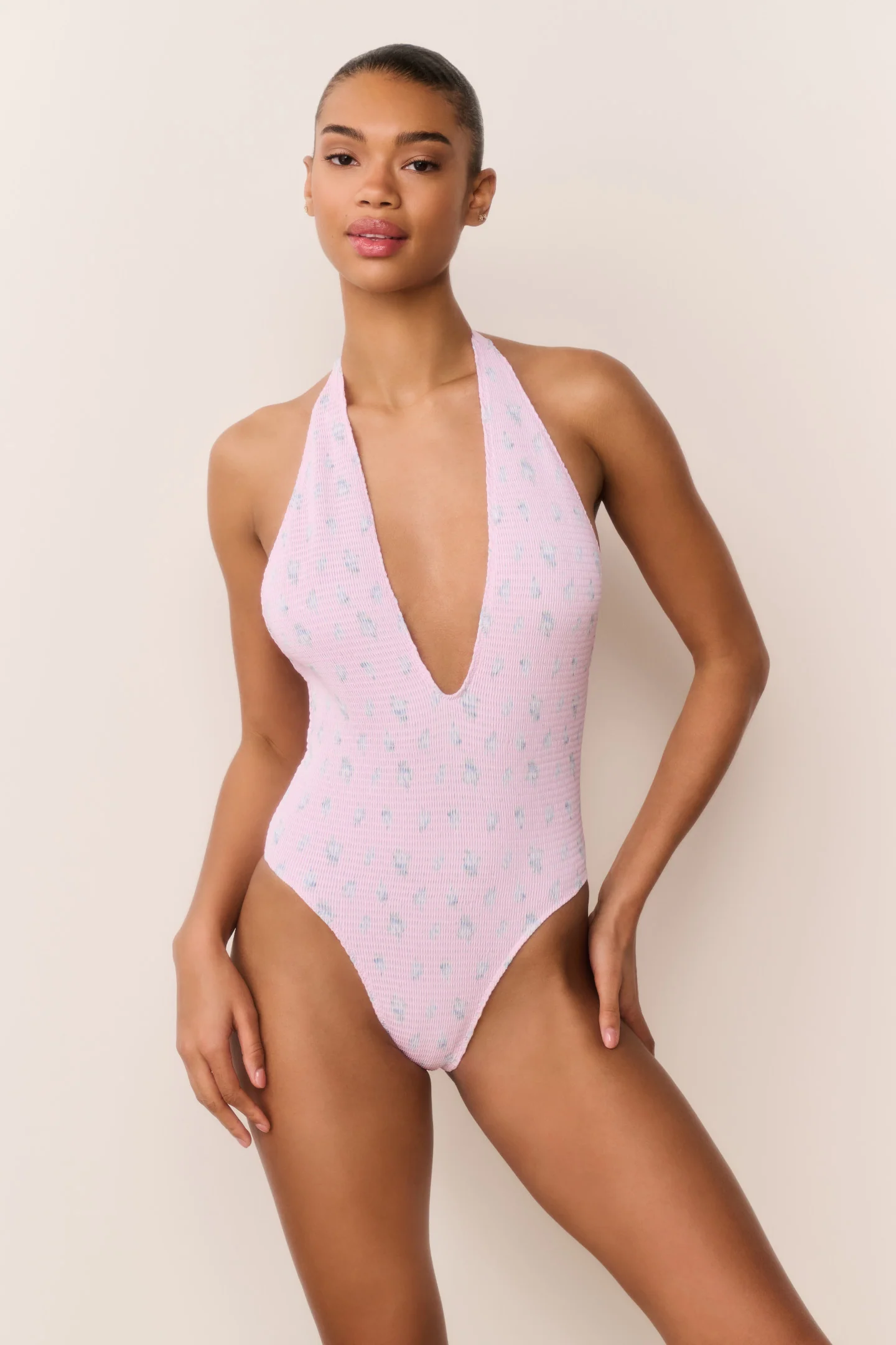 Gienna Floral Halter Einteiler Badeanzug