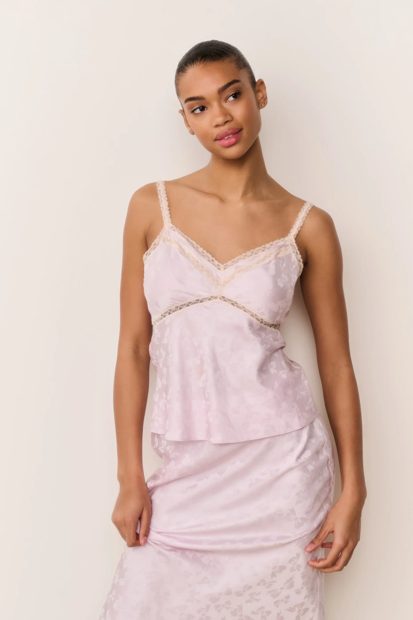 Lirena Seidenmischungs-Bow-Jacquard-Top