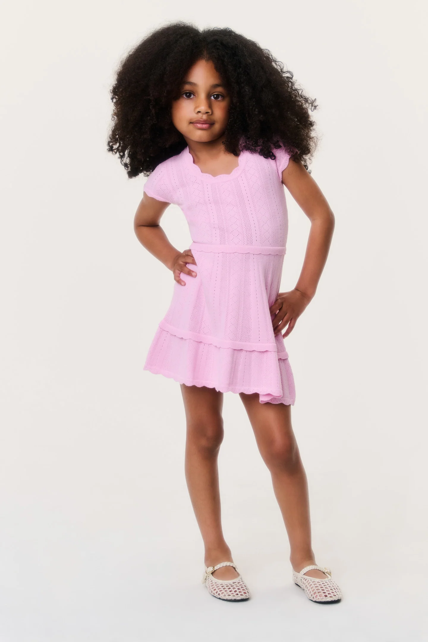 Kleines Mädchen Stretch Pointelle Jovie-Kleid