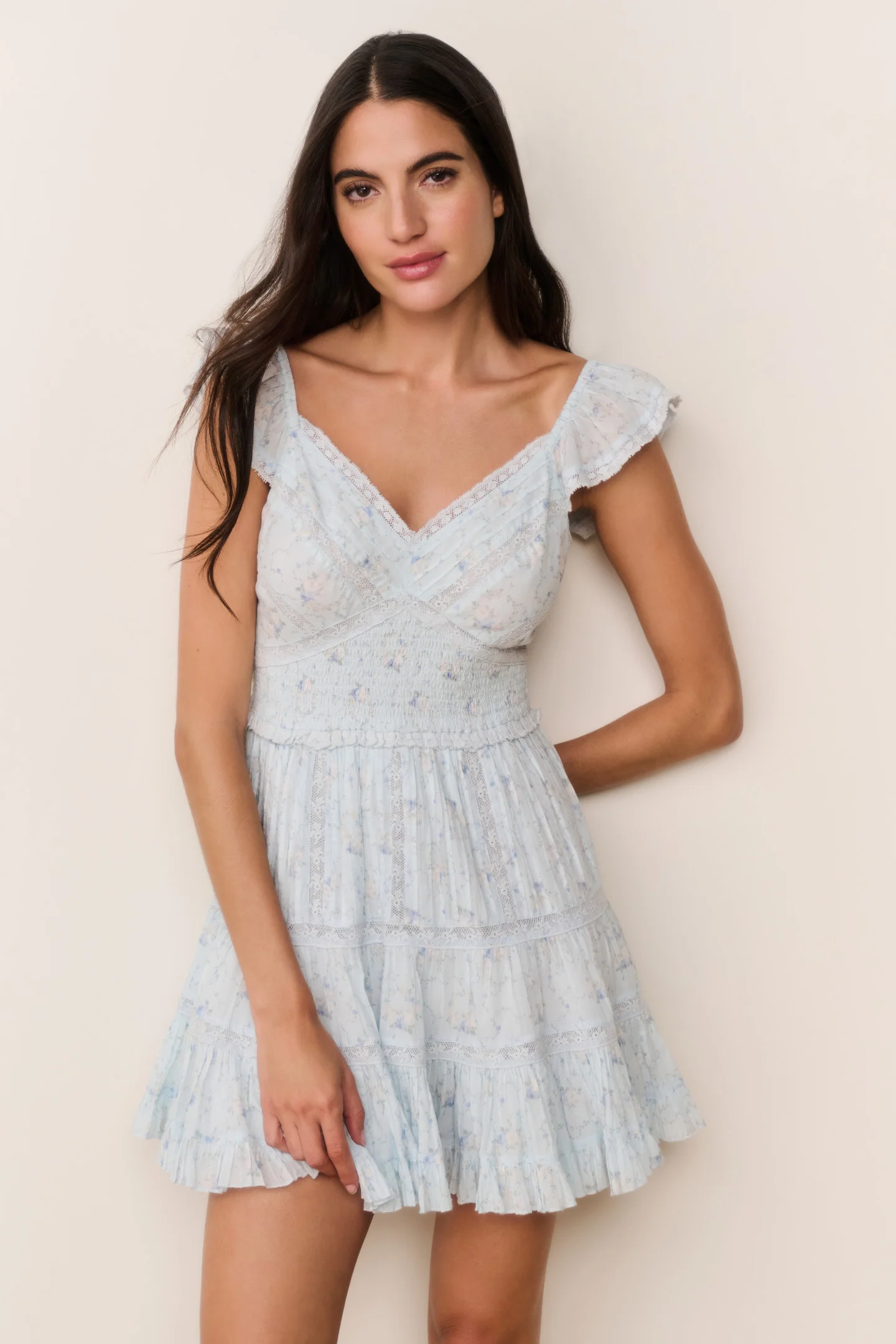 Presline Blumenkranz-Print-Minikleid